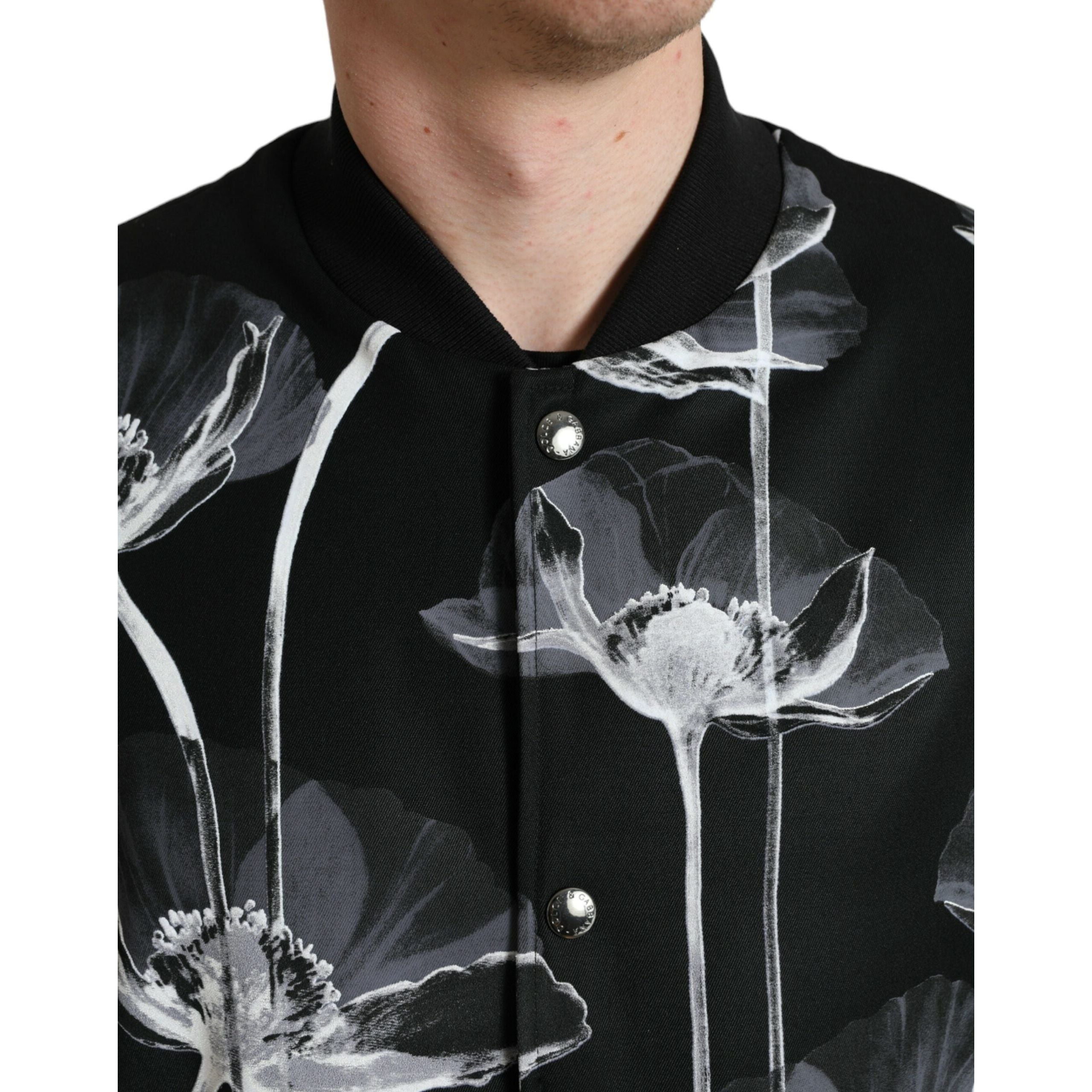 Dolce & Gabbana Black Virgin Wool Bomber Jacket