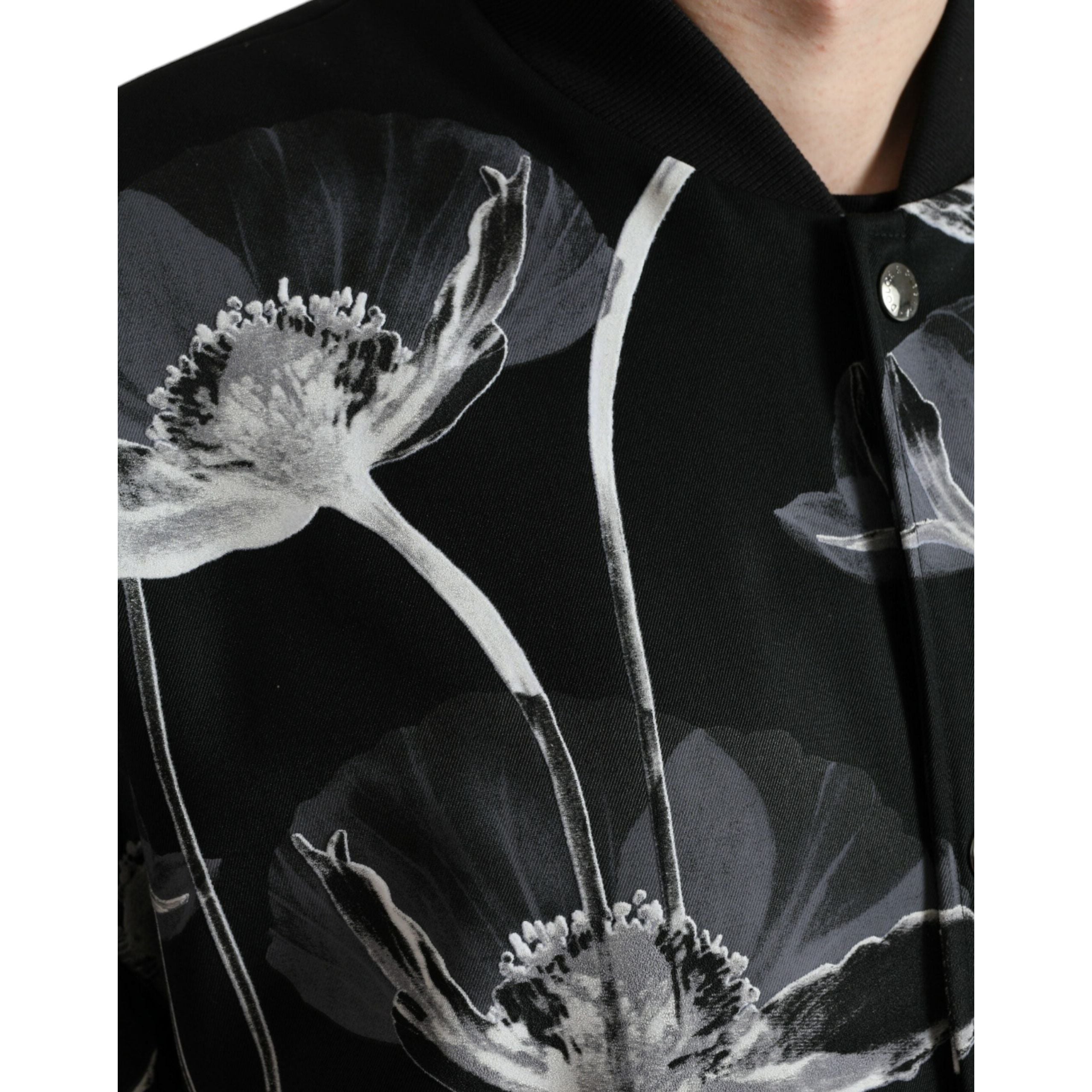 Dolce & Gabbana Black Virgin Wool Bomber Jacket