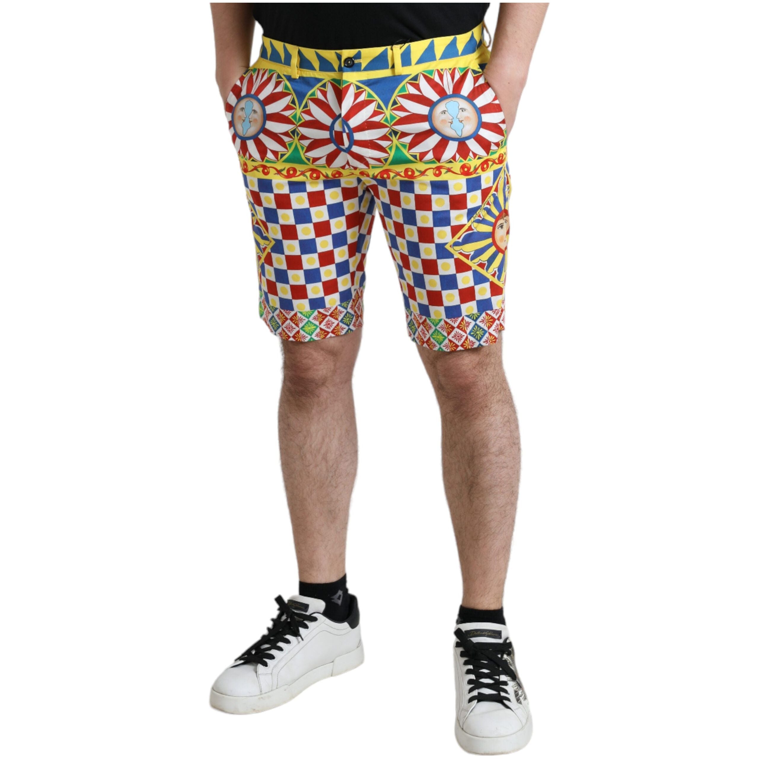 Dolce & Gabbana Multicolor Cotton Bermuda Shorts