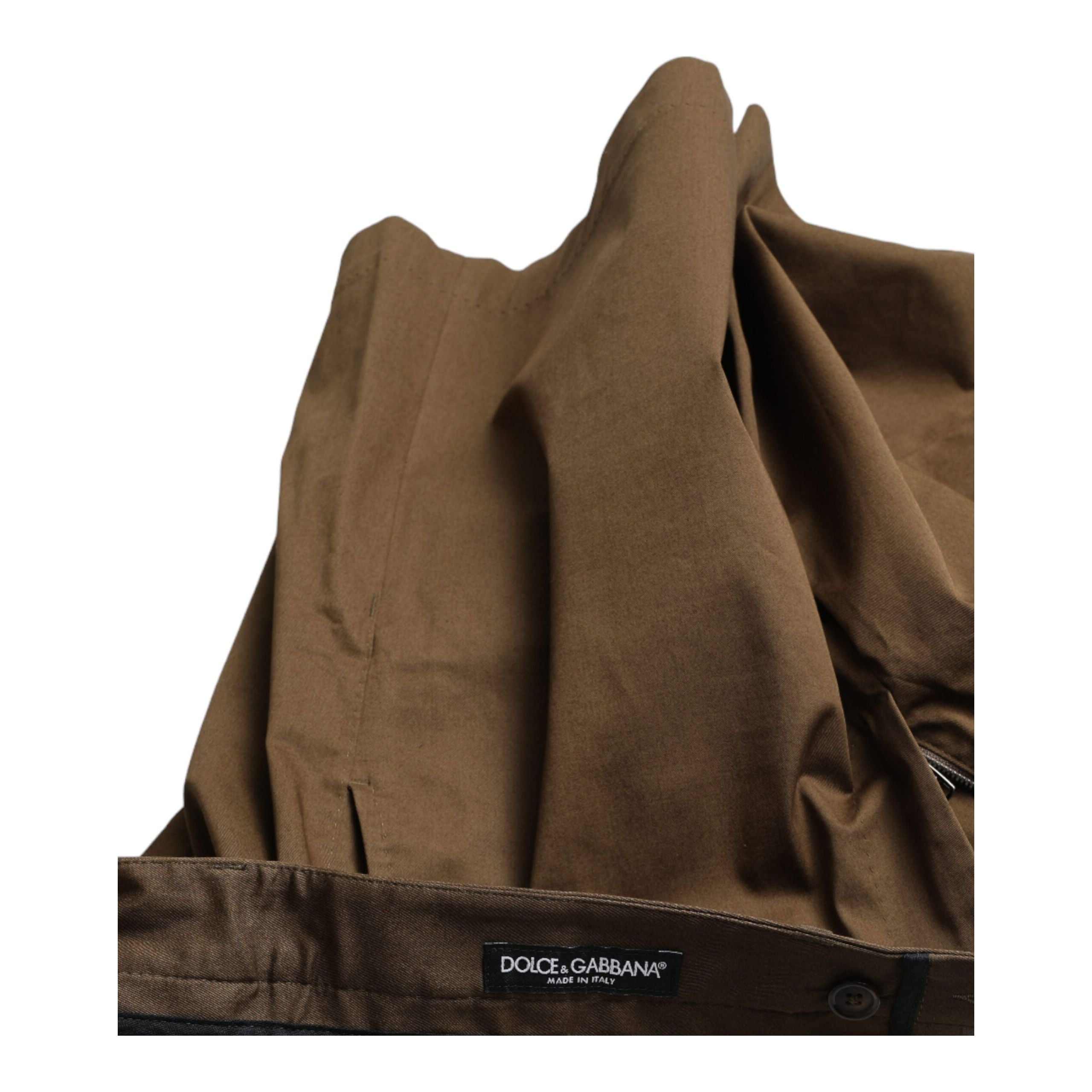 Dolce & Gabbana Brown Cotton Bermuda Shorts with Logo Detail