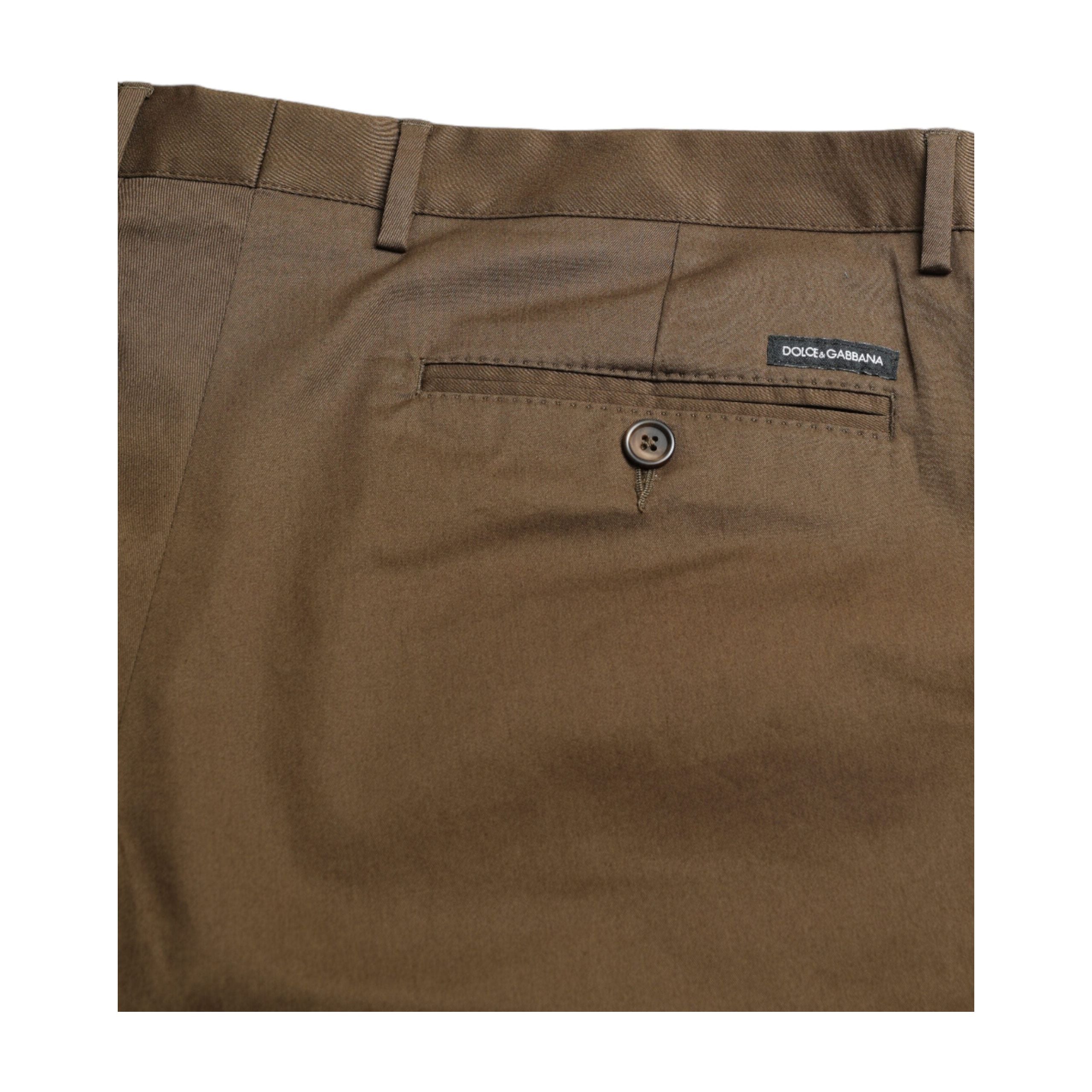 Dolce & Gabbana Brown Cotton Bermuda Shorts with Logo Detail