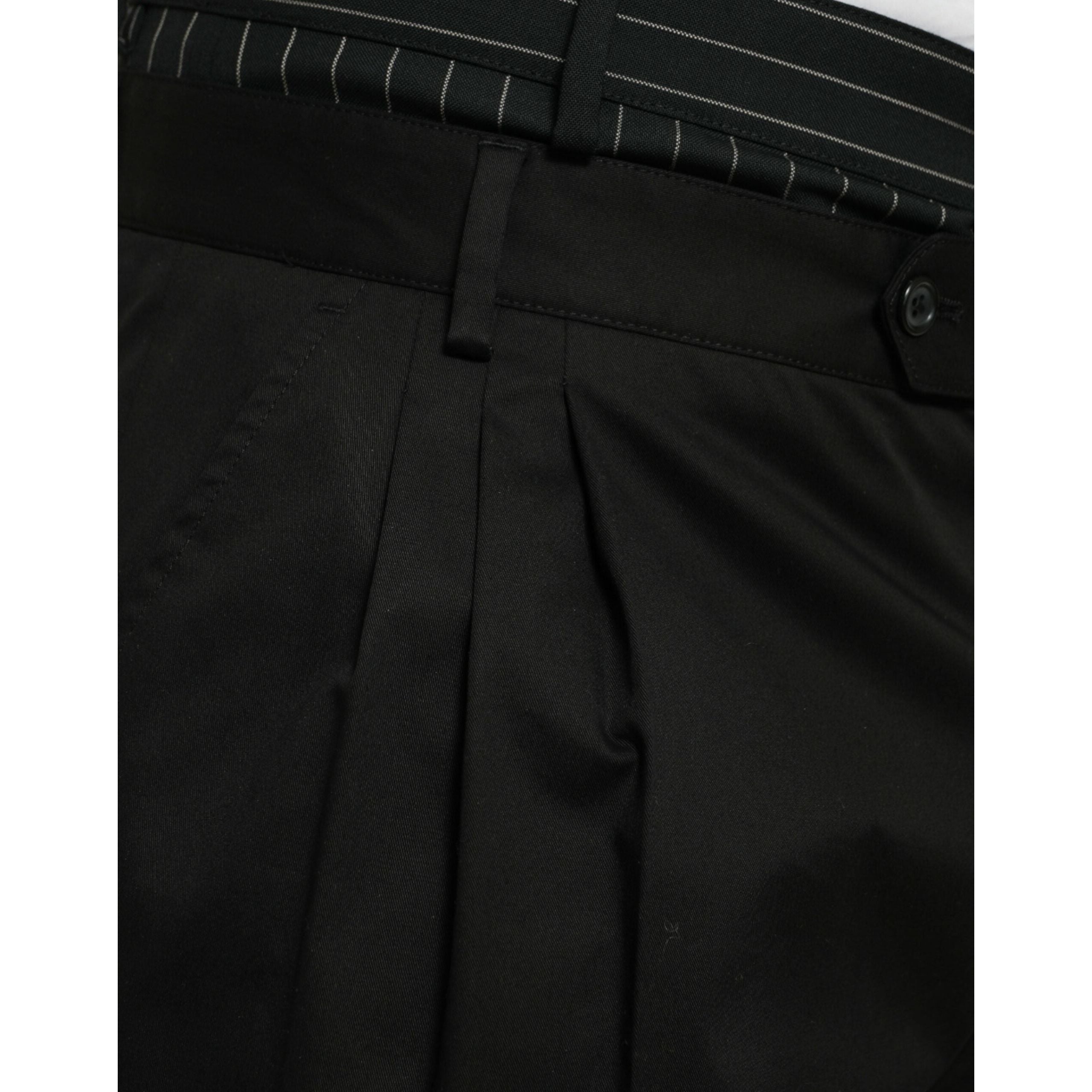 Dolce & Gabbana Black Cotton Bermuda Cargo Shorts