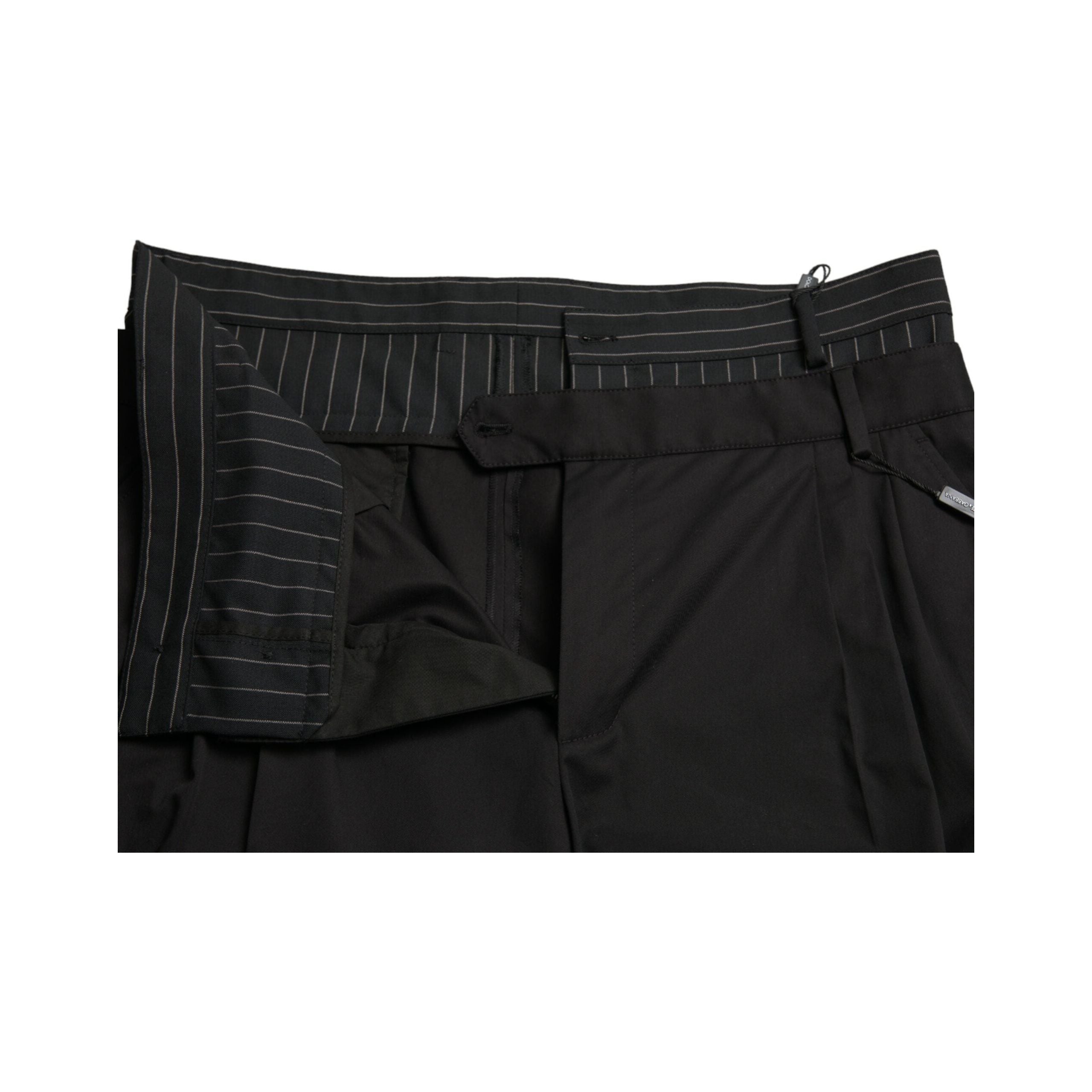 Dolce & Gabbana Black Cotton Bermuda Cargo Shorts