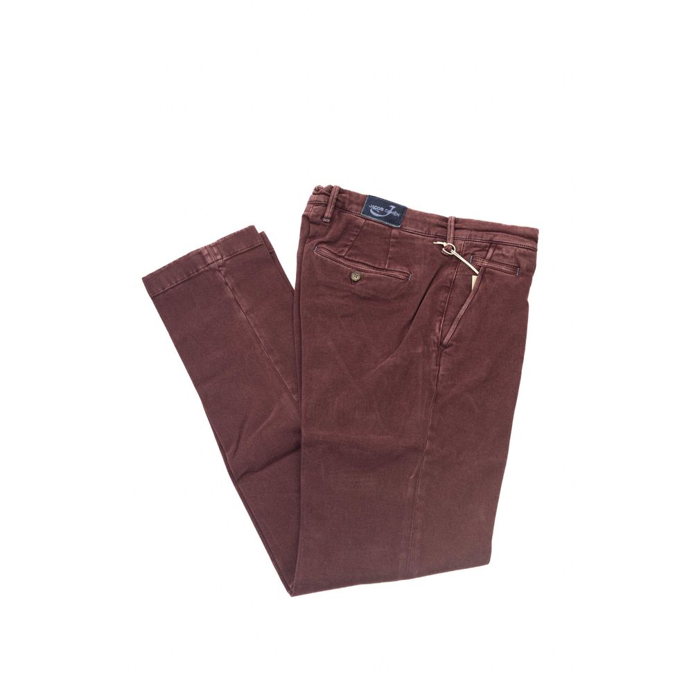 Jacob Cohen Burgundy Cotton Chino for Effortless Elegance
