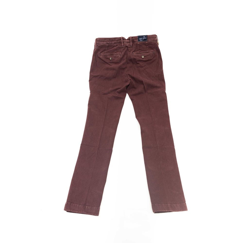 Jacob Cohen Burgundy Cotton Chino for Effortless Elegance