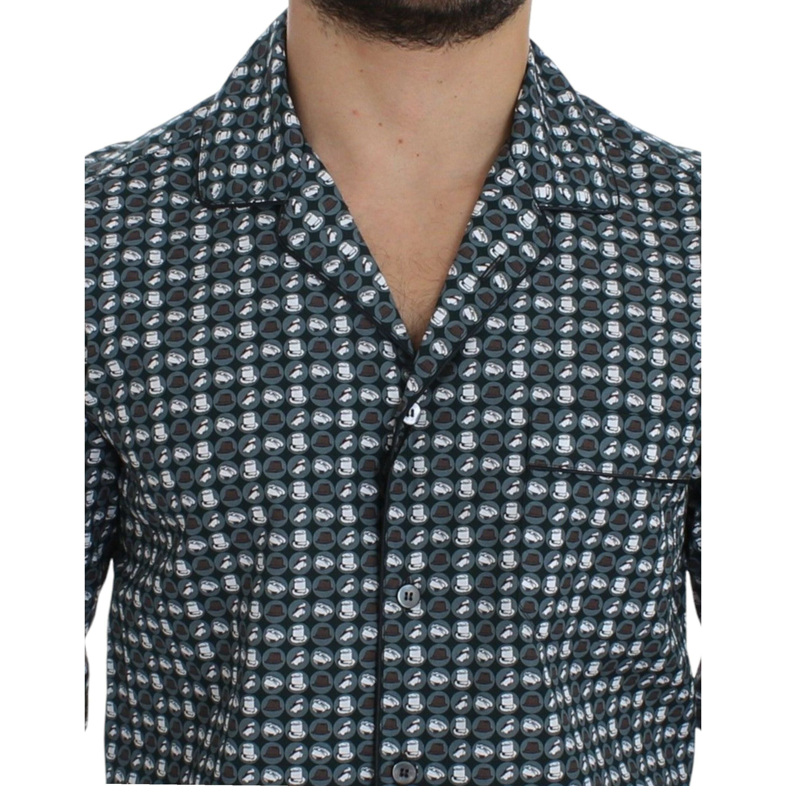 Dolce & Gabbana Green Cotton Pajama Nightshirt Luxury