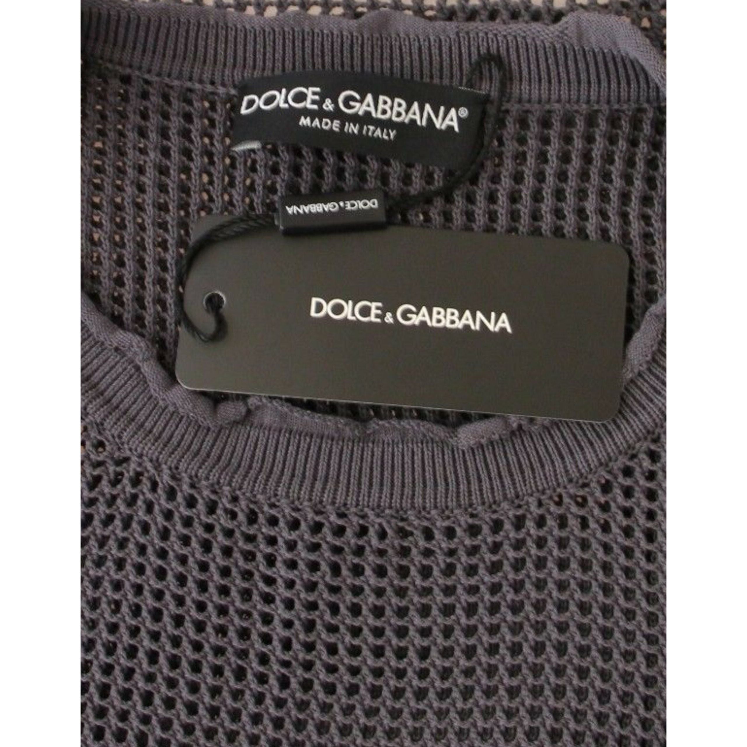 Dolce & Gabbana Light Purple Cotton Netted Sweater