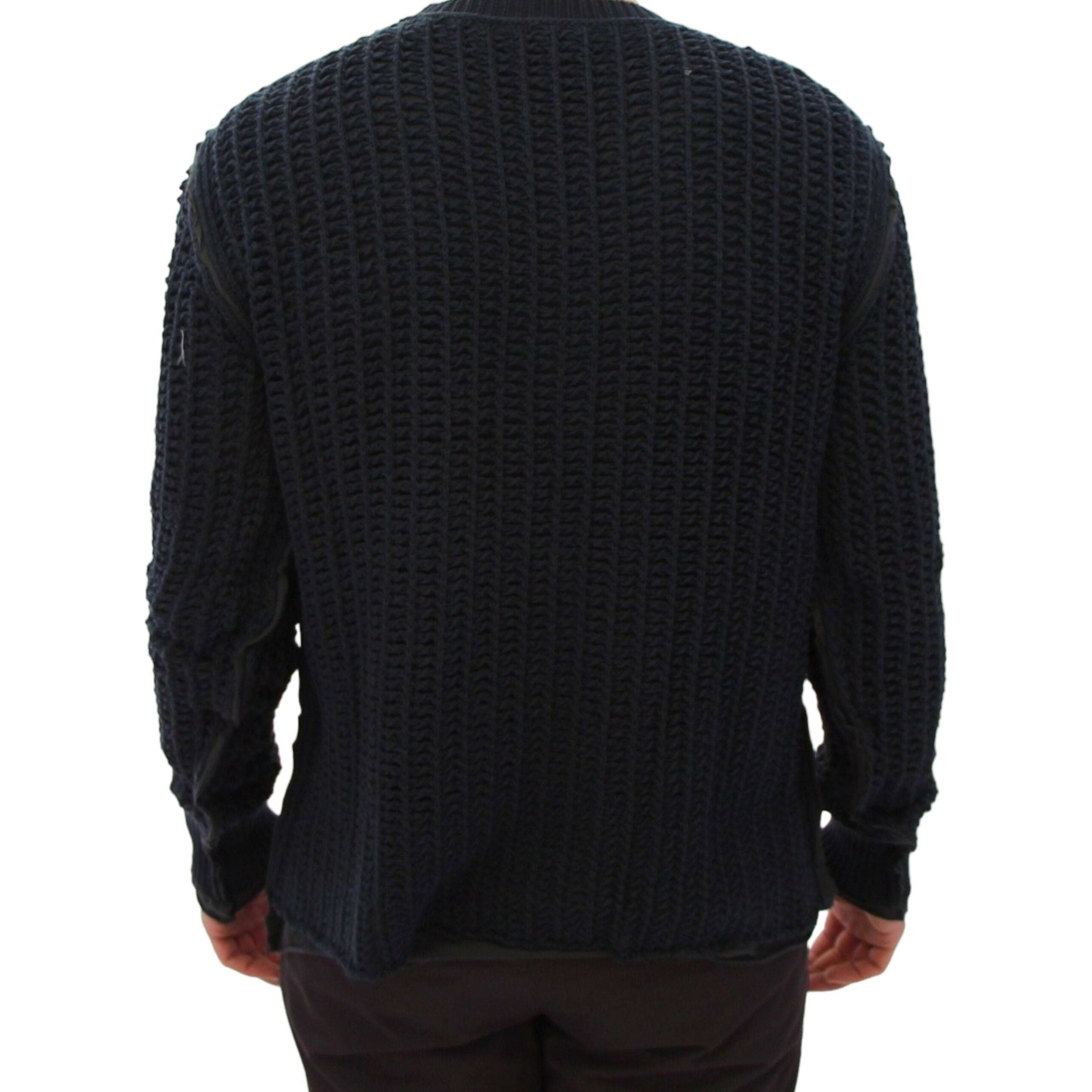 Dolce & Gabbana Blue Cotton Layered Sweater