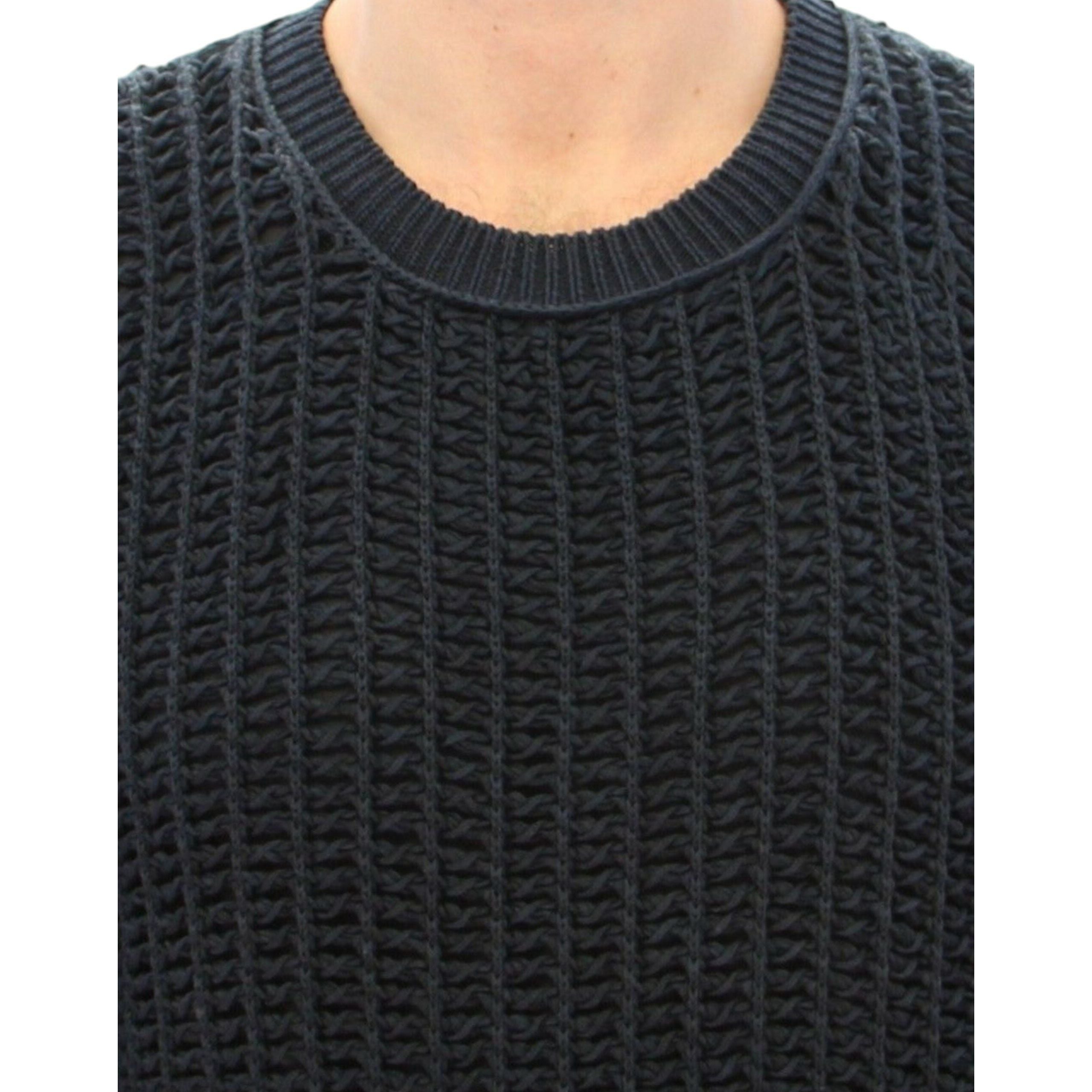 Dolce & Gabbana Blue Cotton Layered Sweater