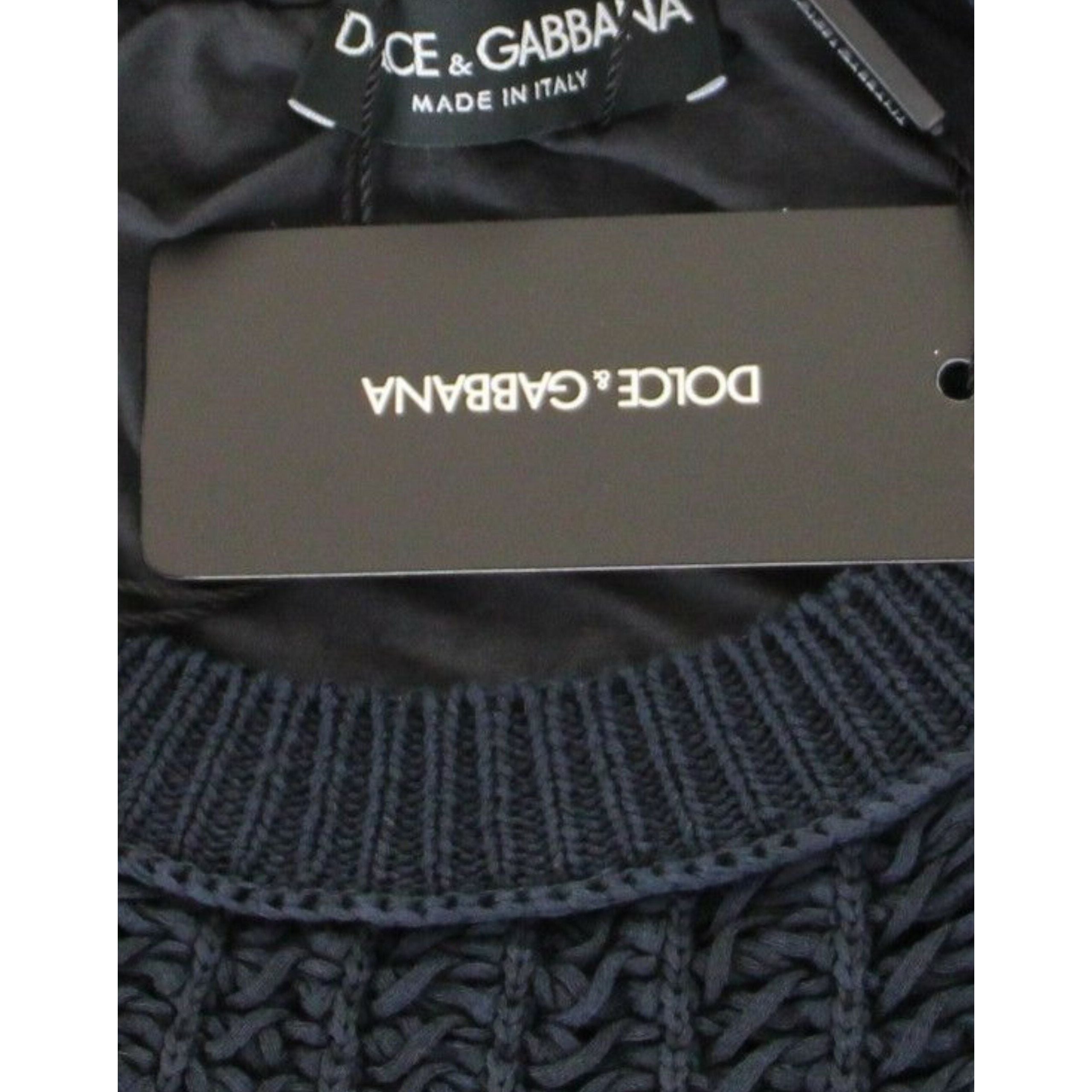 Dolce & Gabbana Blue Cotton Layered Sweater