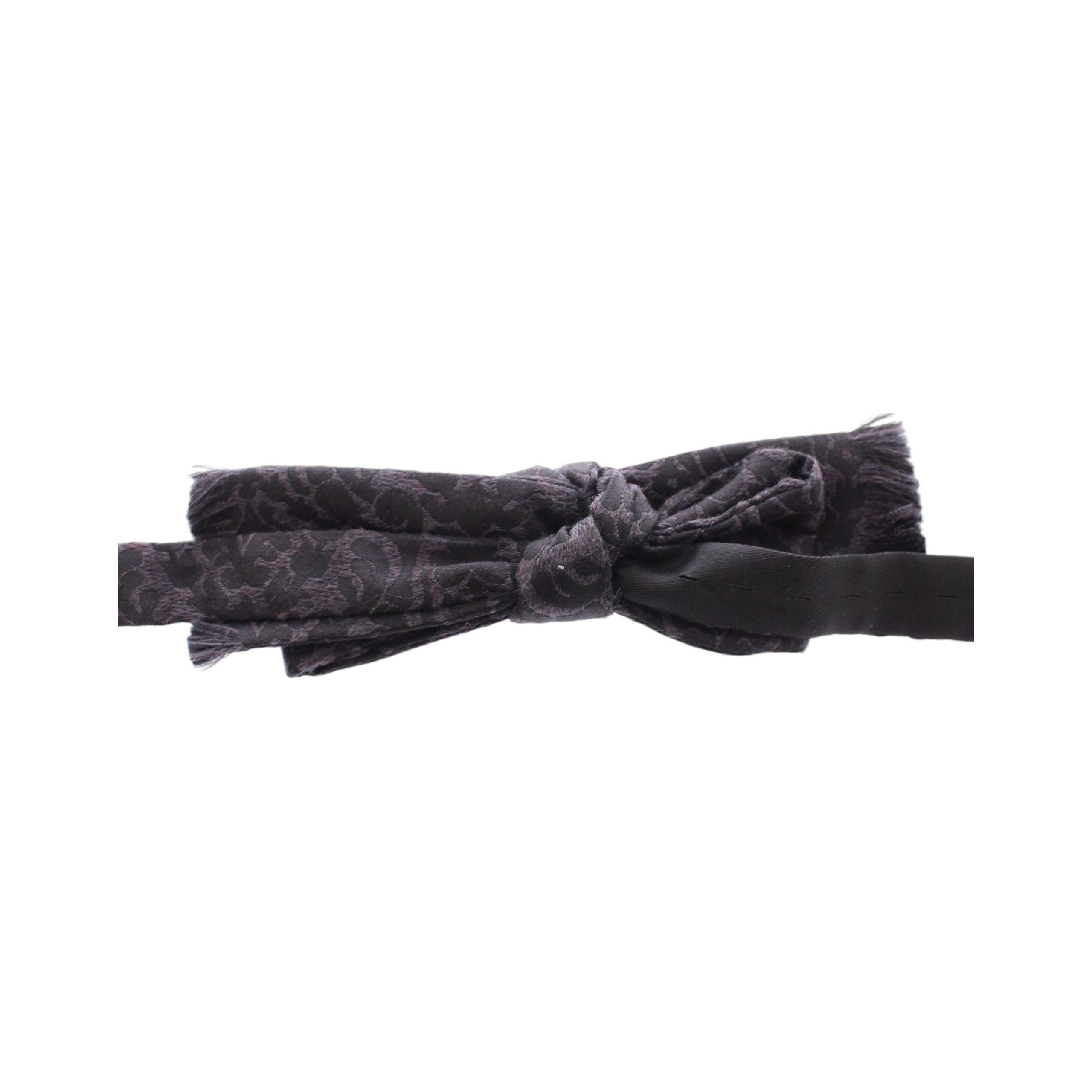 Dolce & Gabbana Black Silk Crystal-Embellished Waist Belt