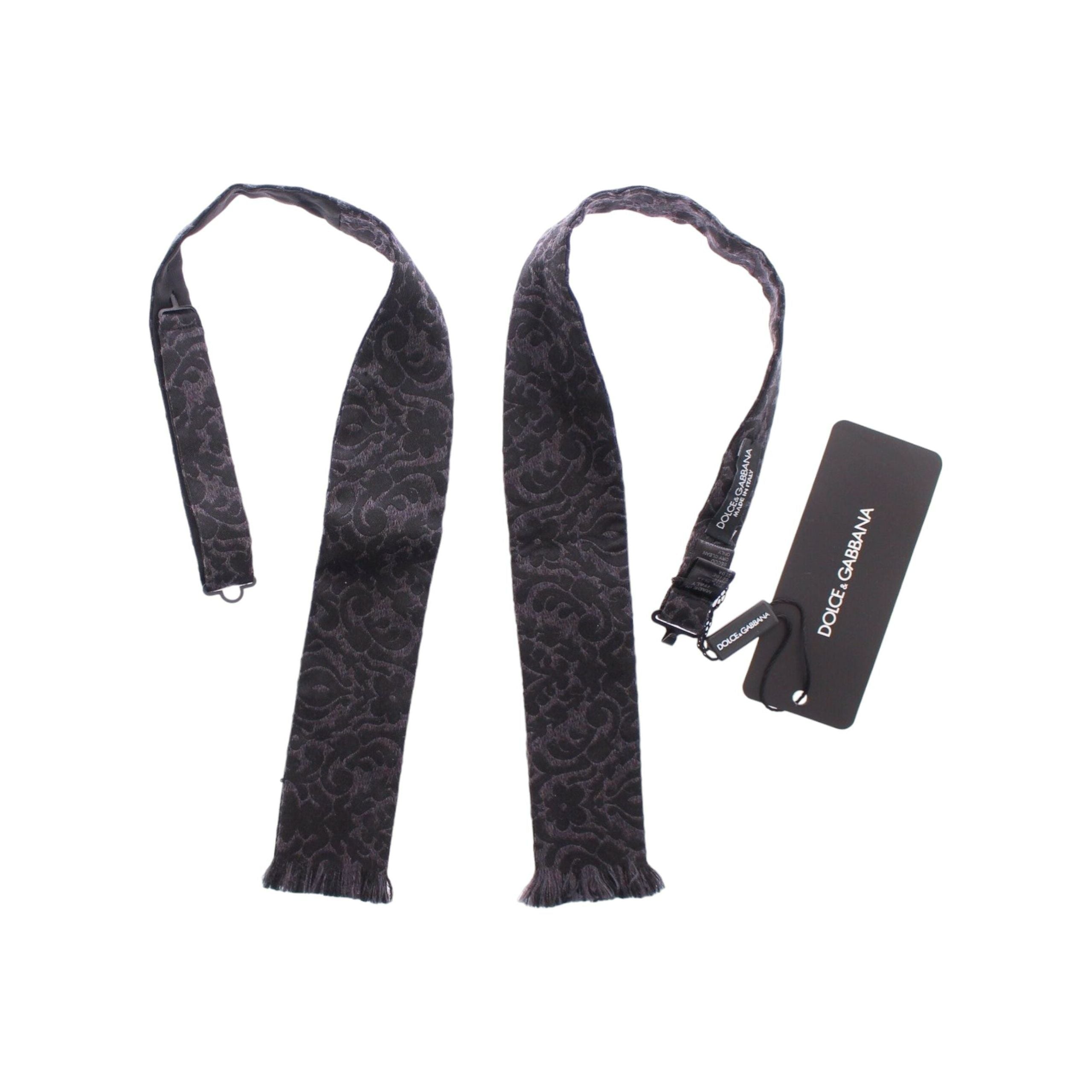 Dolce & Gabbana Black Silk Crystal-Embellished Waist Belt