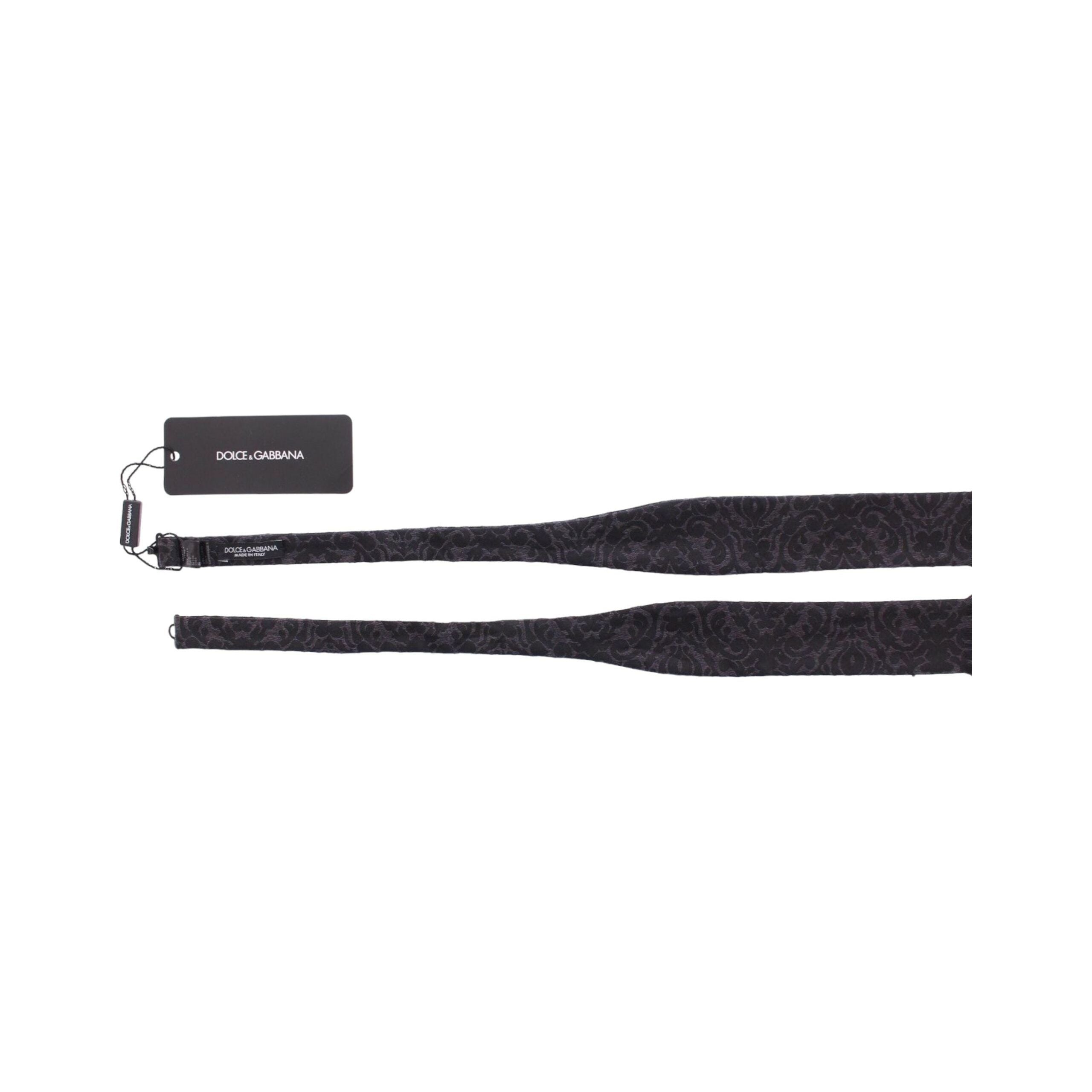 Dolce & Gabbana Black Silk Crystal-Embellished Waist Belt