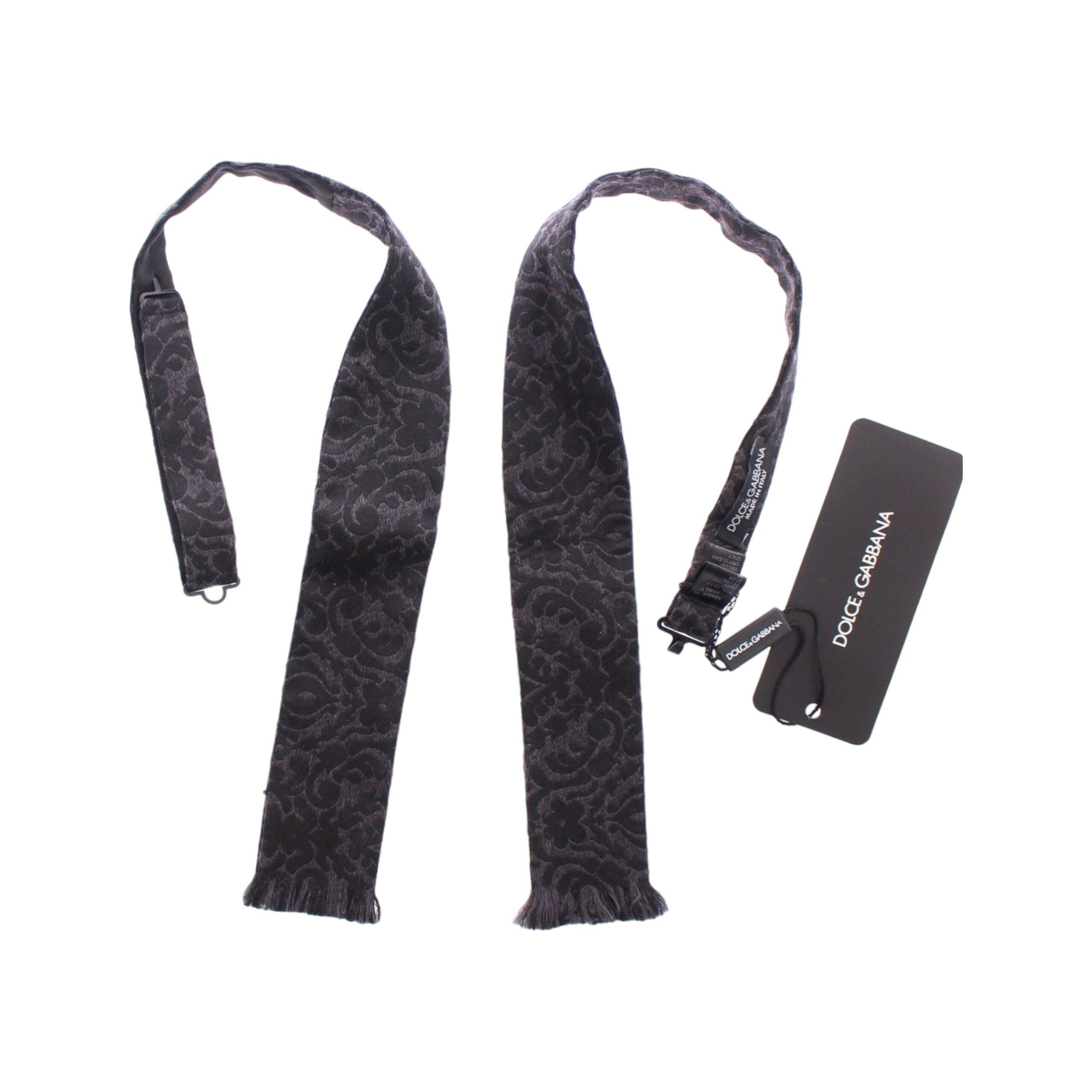 Dolce & Gabbana Black Silk-Wool Blend Bow Tie