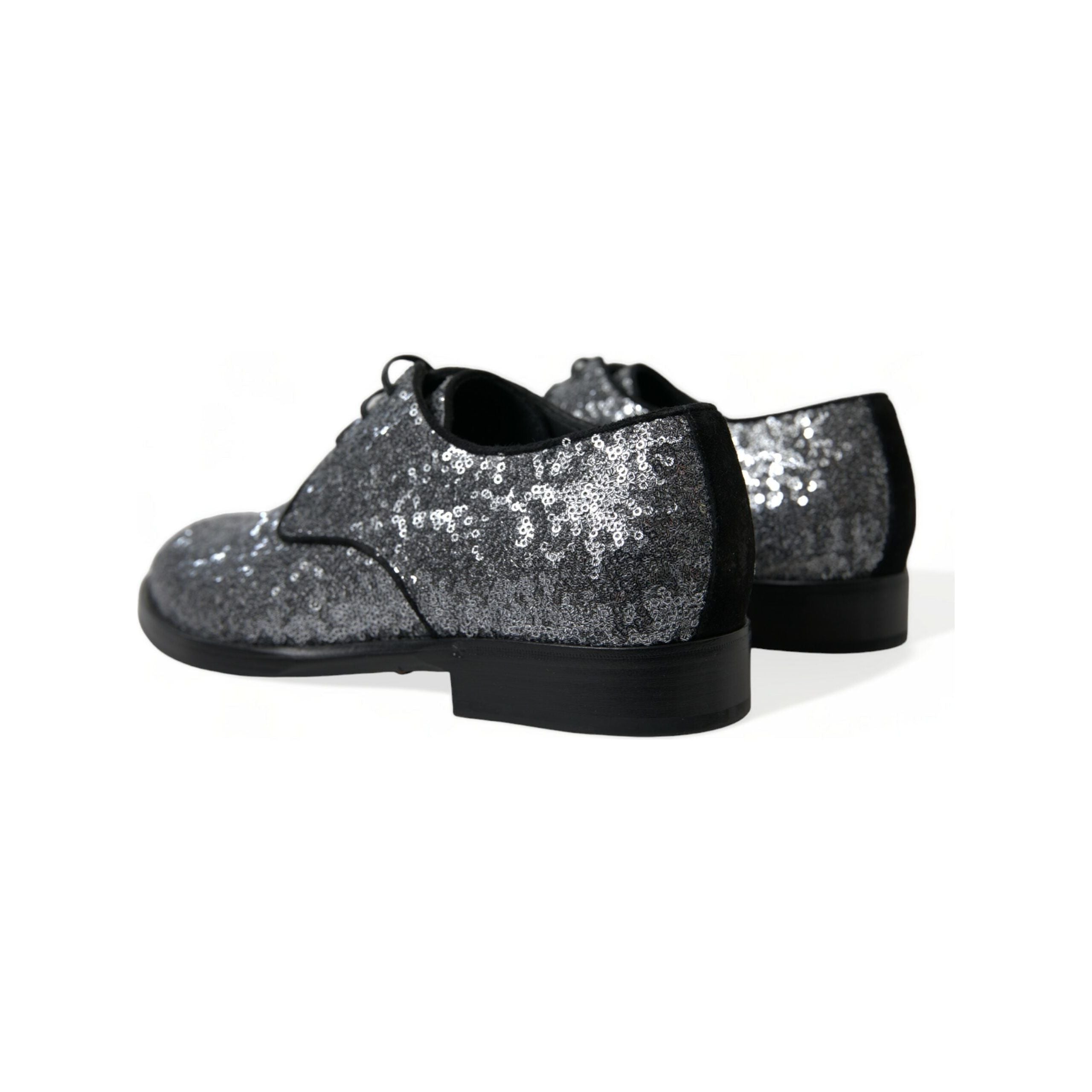 Dolce & Gabbana Black Leather Derby Dress Shoes Elegance