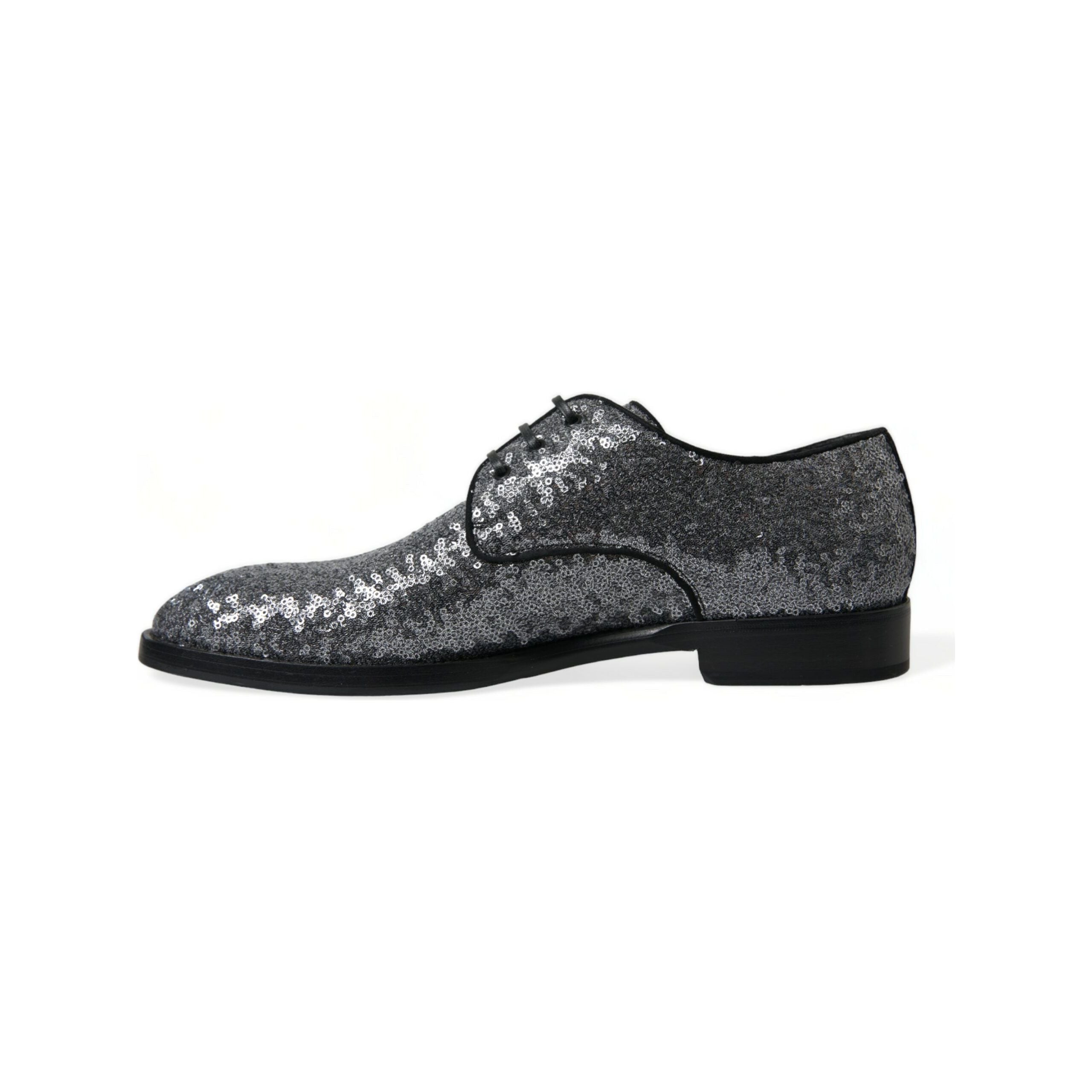 Dolce & Gabbana Black Leather Derby Dress Shoes Elegance