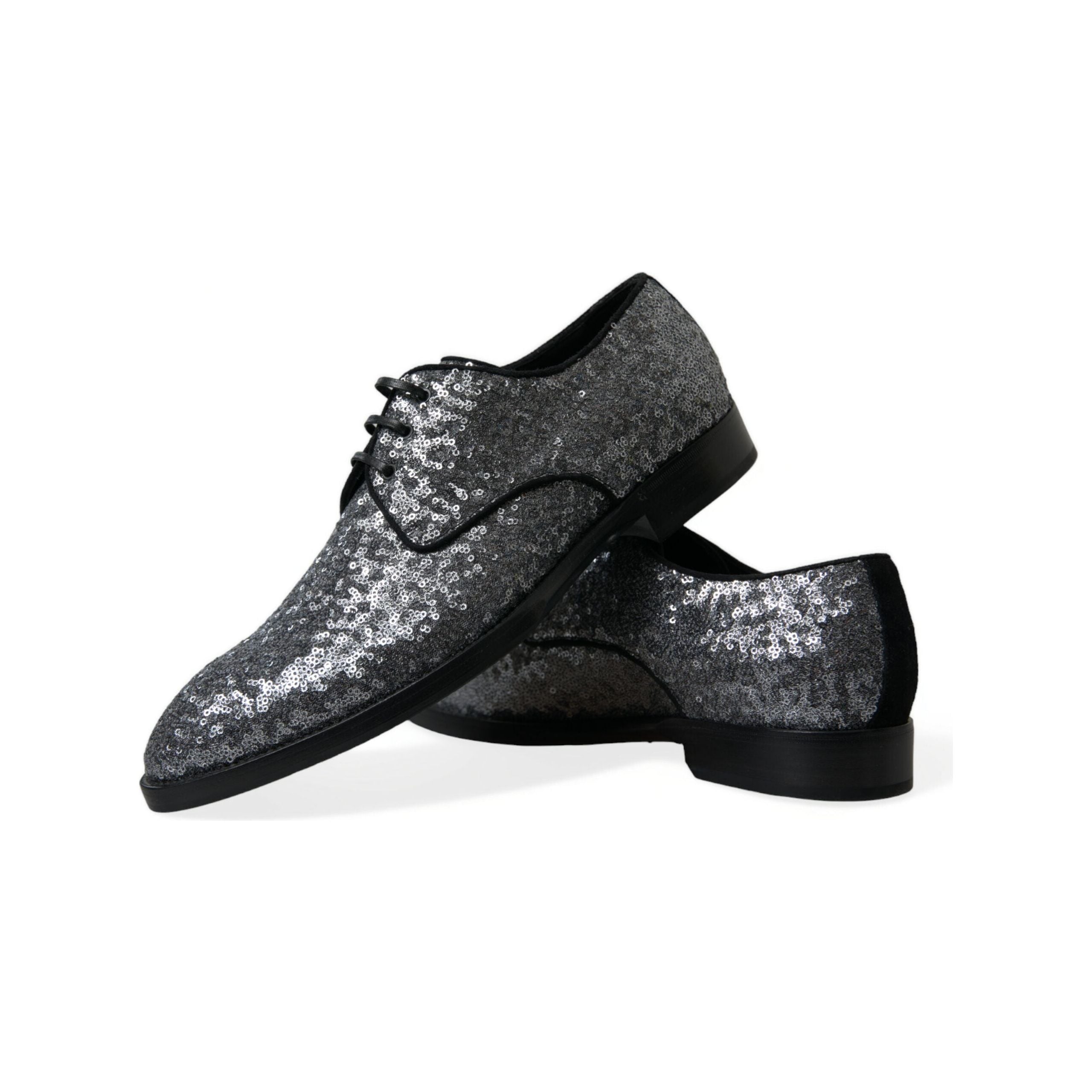 Dolce & Gabbana Black Leather Derby Dress Shoes Elegance