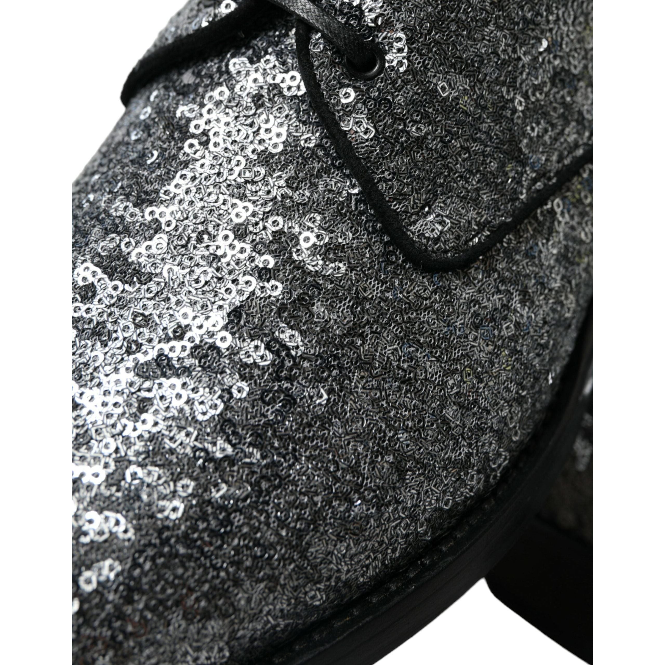 Dolce & Gabbana Black Leather Derby Dress Shoes Elegance