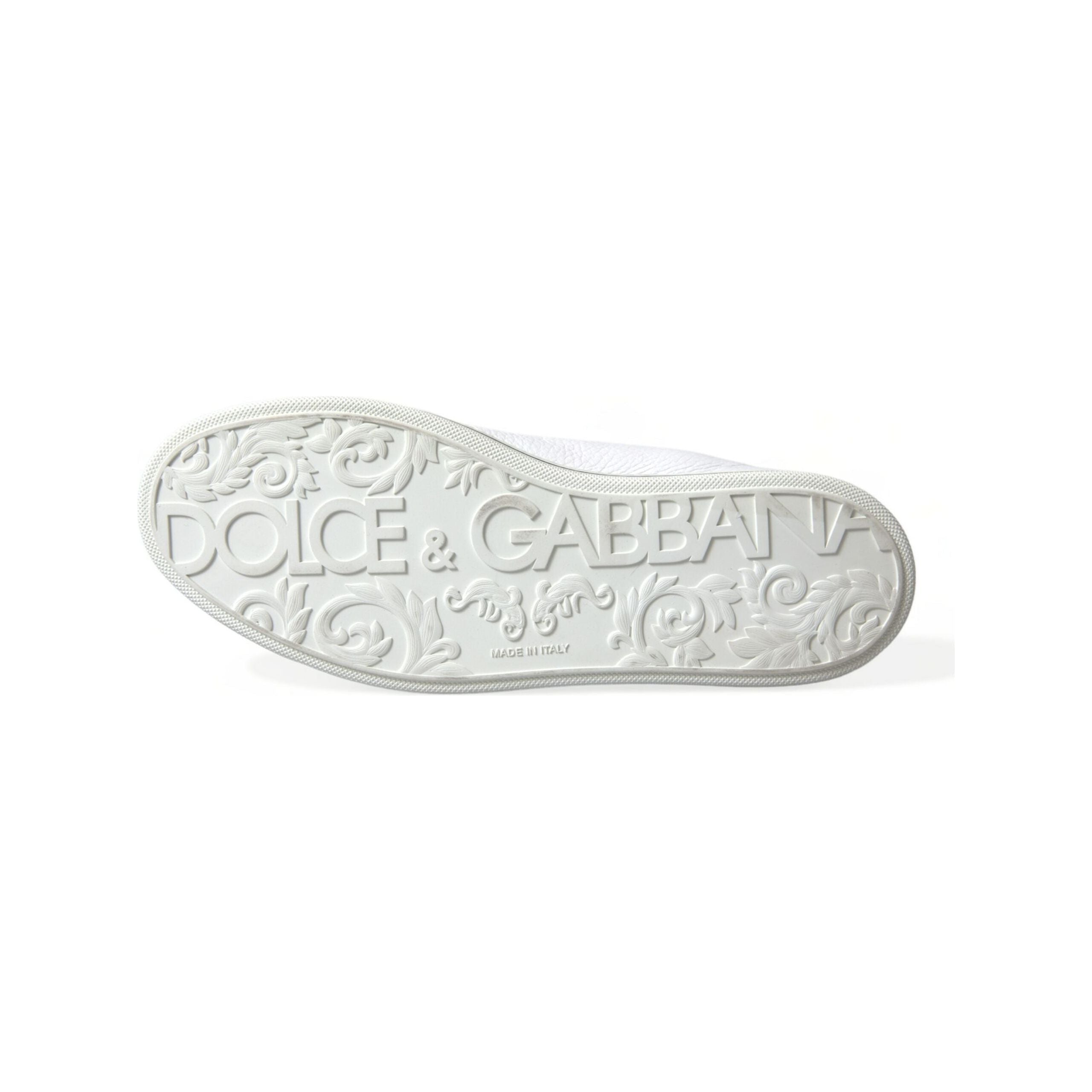 Dolce & Gabbana White Leather High Top Sneakers
