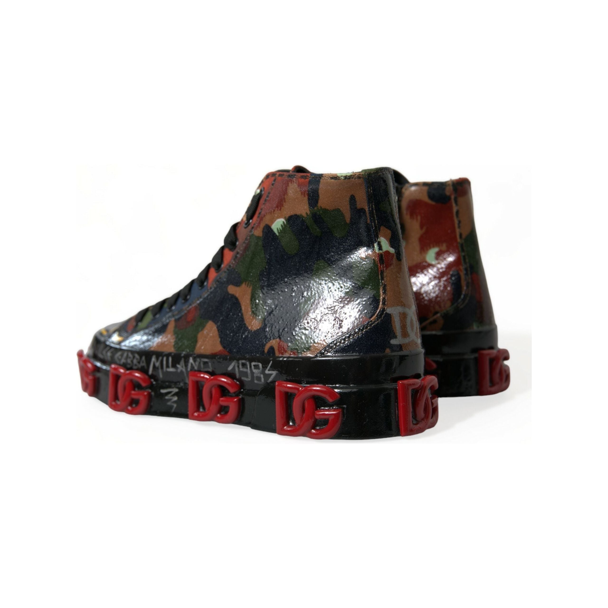 Dolce & Gabbana Multicolor Leather High-Top Sneakers