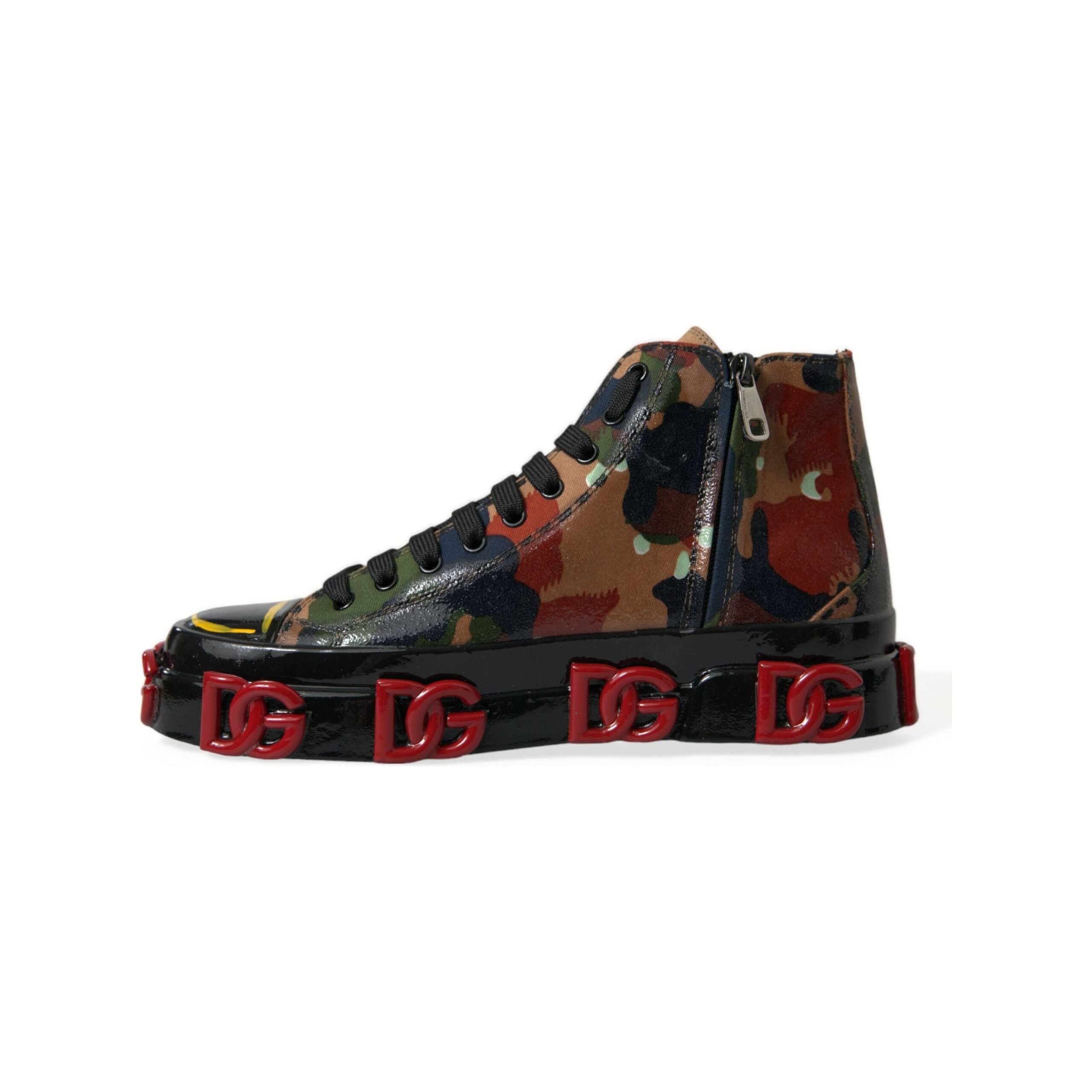 Dolce & Gabbana Multicolor Leather High-Top Sneakers