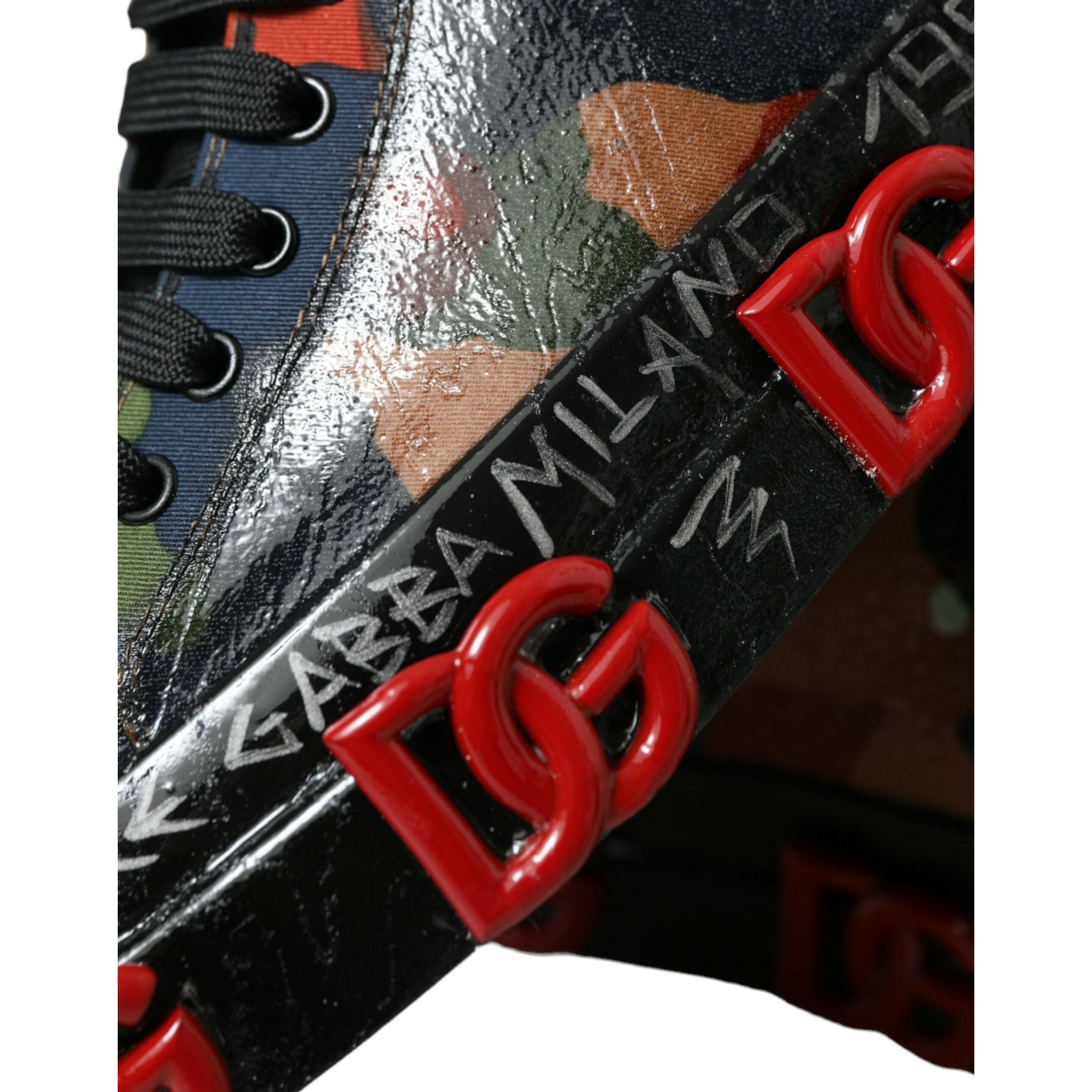 Dolce & Gabbana Multicolor Leather High-Top Sneakers