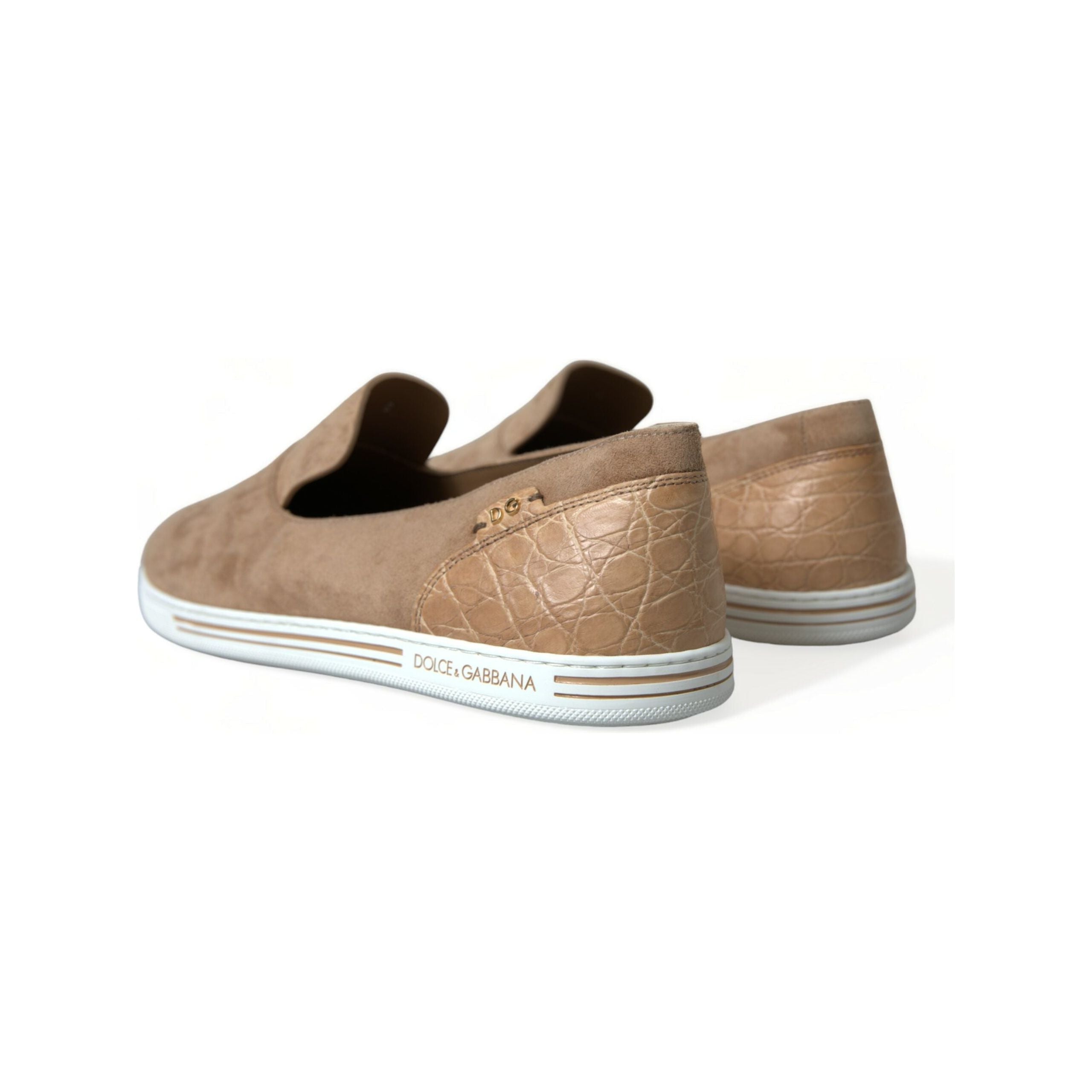 Dolce & Gabbana Elegant Beige Leather Loafers for Sophistication
