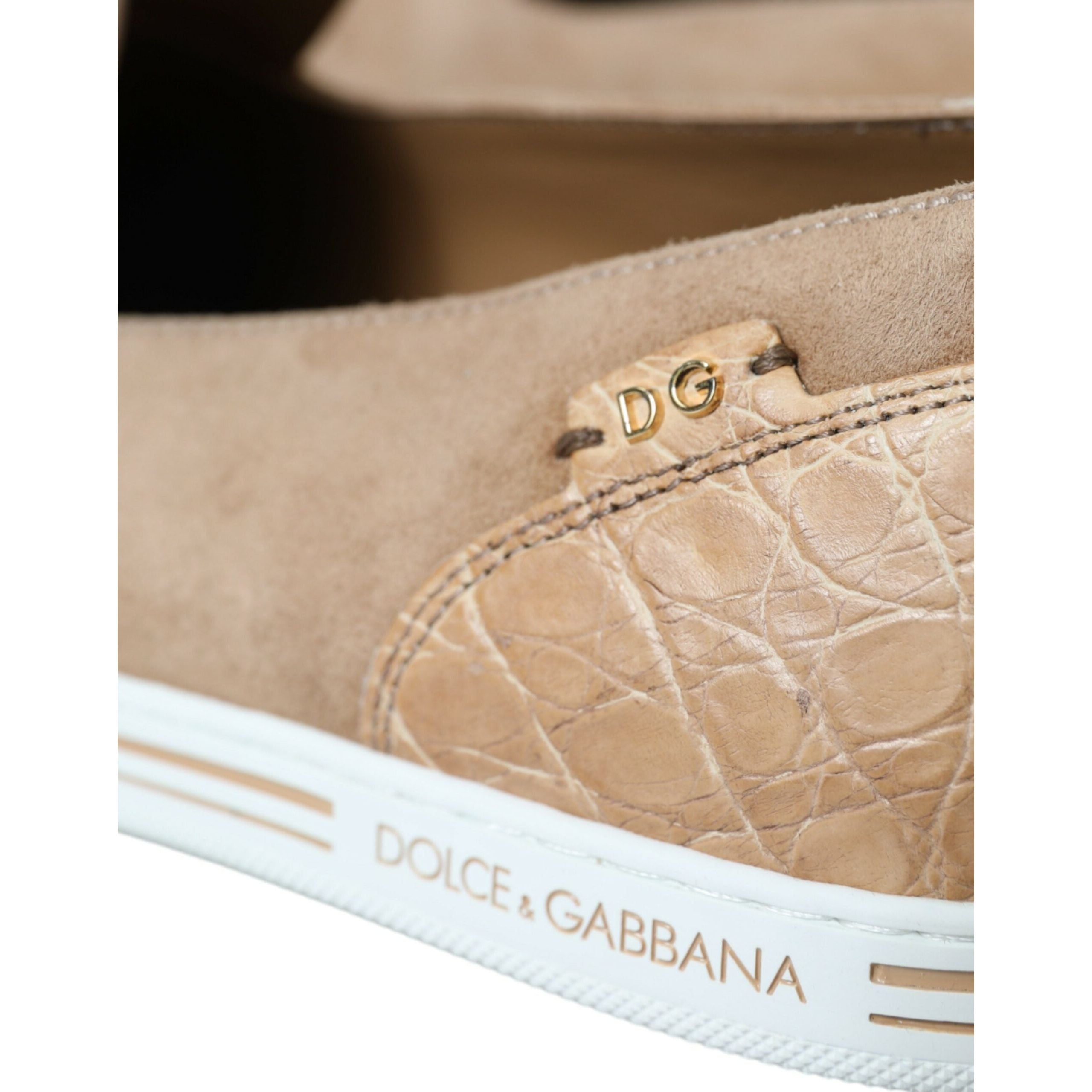 Dolce & Gabbana Elegant Beige Leather Loafers for Sophistication