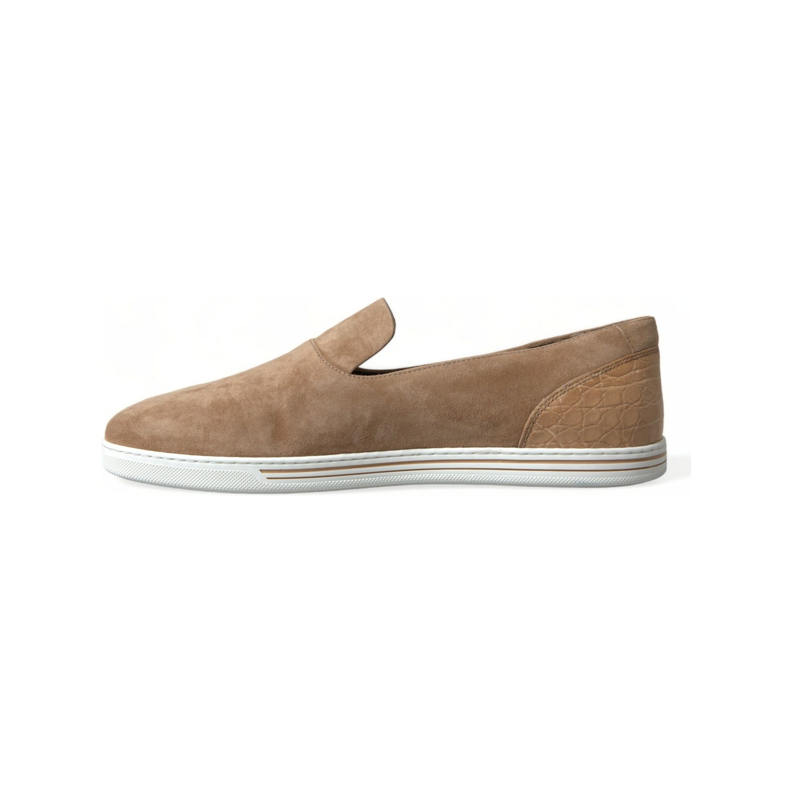 Dolce & Gabbana Elegant Beige Leather Loafers for Sophistication
