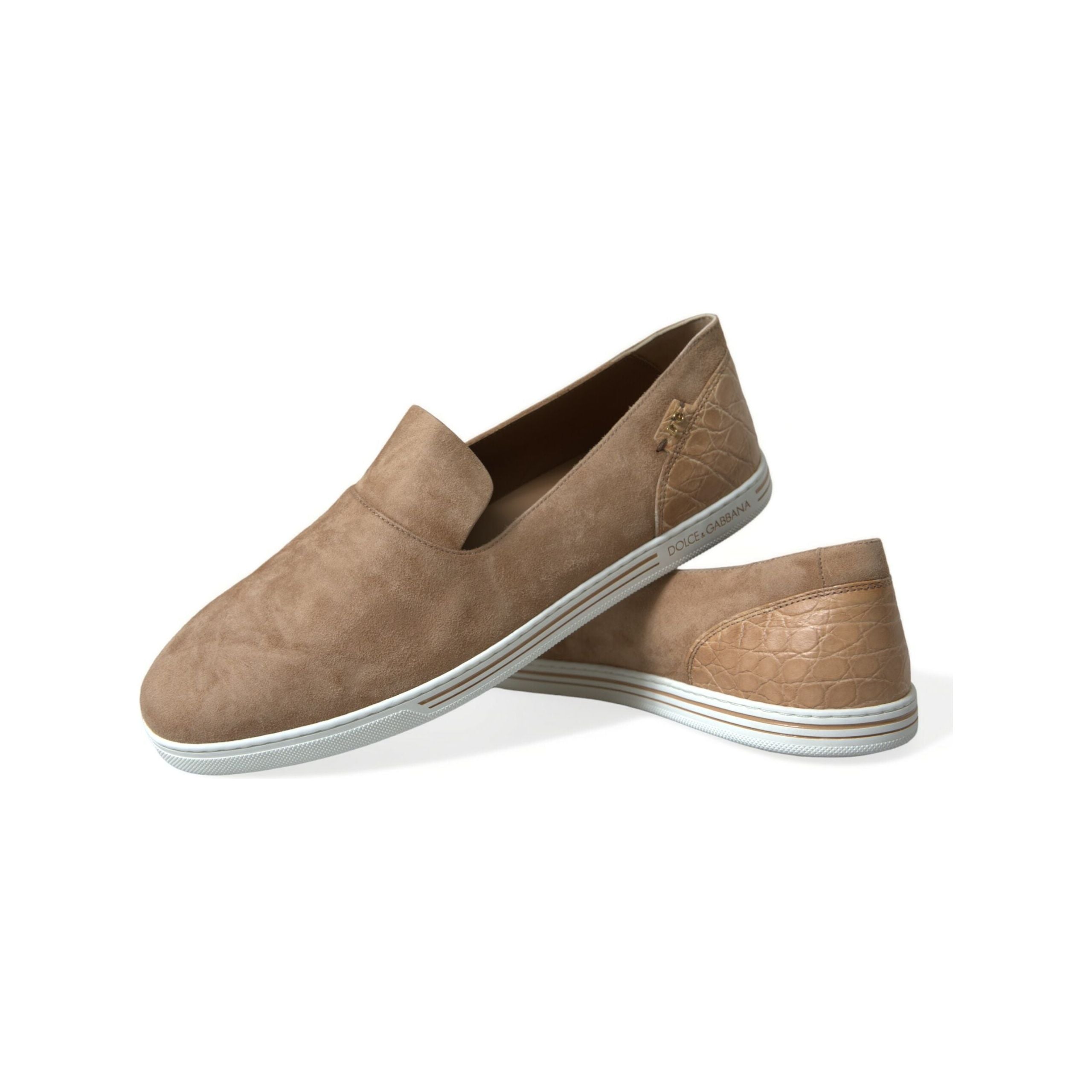 Dolce & Gabbana Elegant Beige Leather Loafers for Sophistication