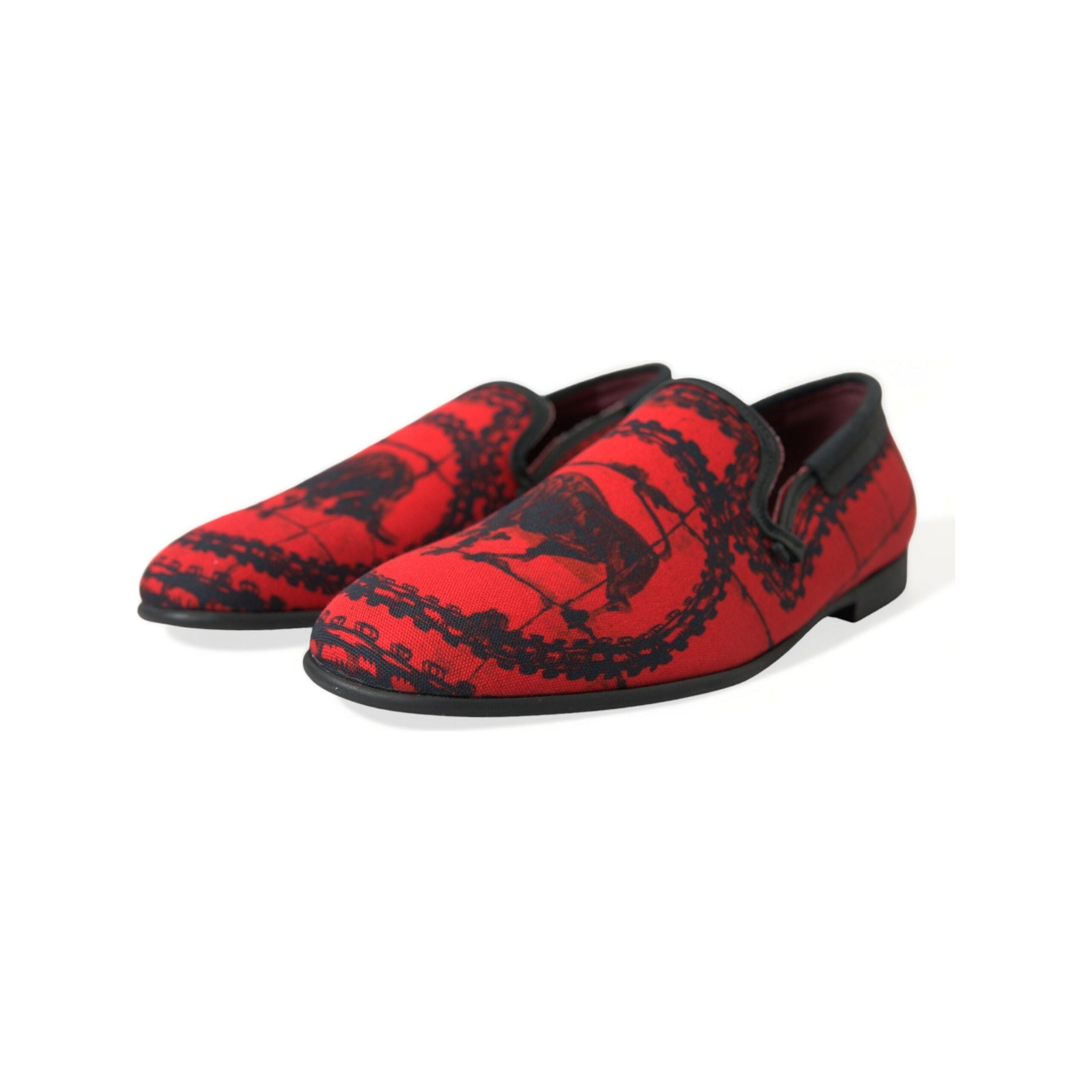 Dolce & Gabbana Red Calfskin Loafers