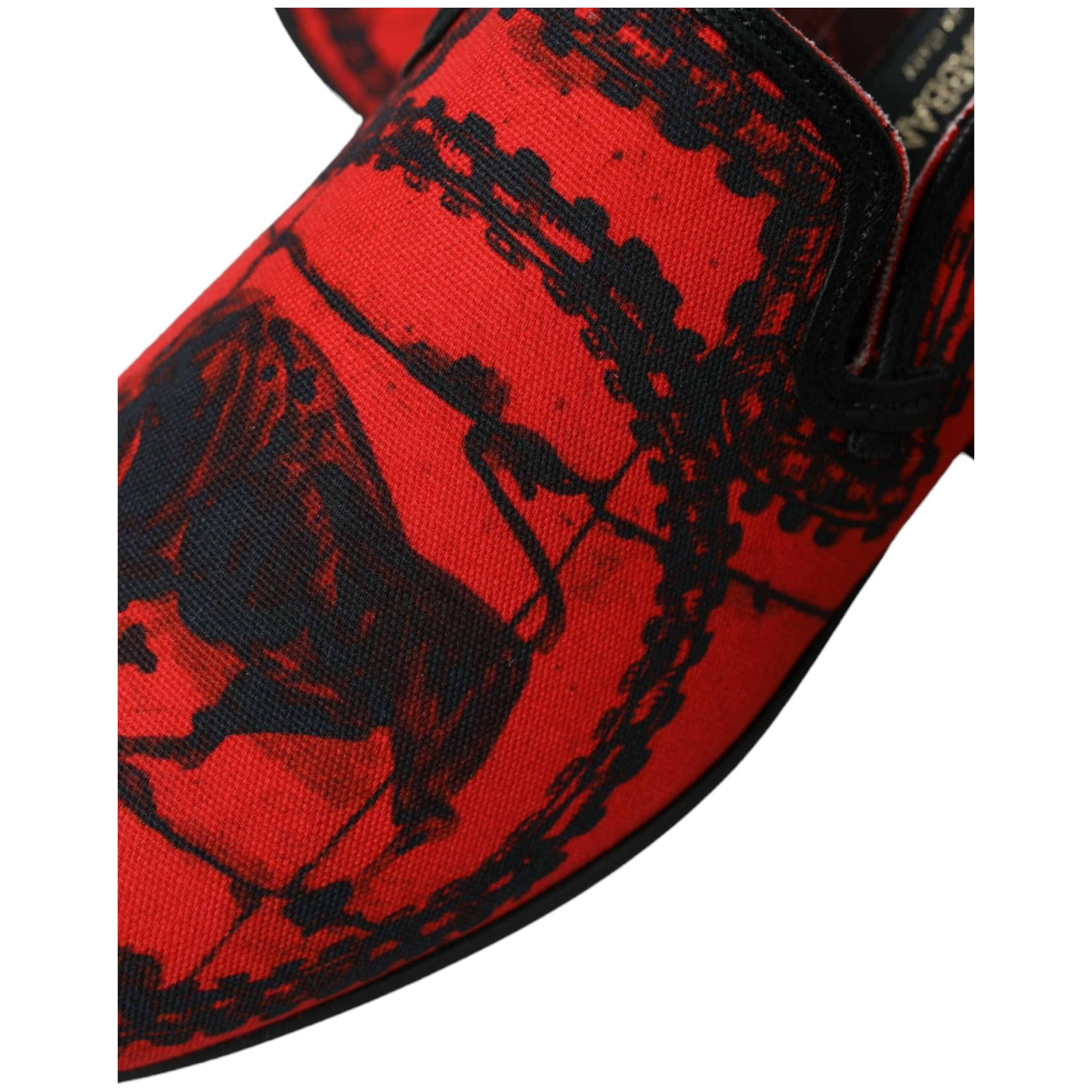 Dolce & Gabbana Red Calfskin Loafers