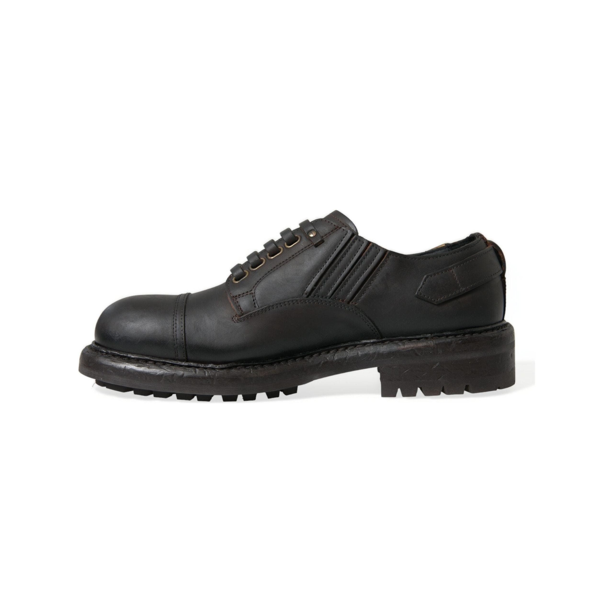 Dolce & Gabbana Black Leather Derby Dress Shoes