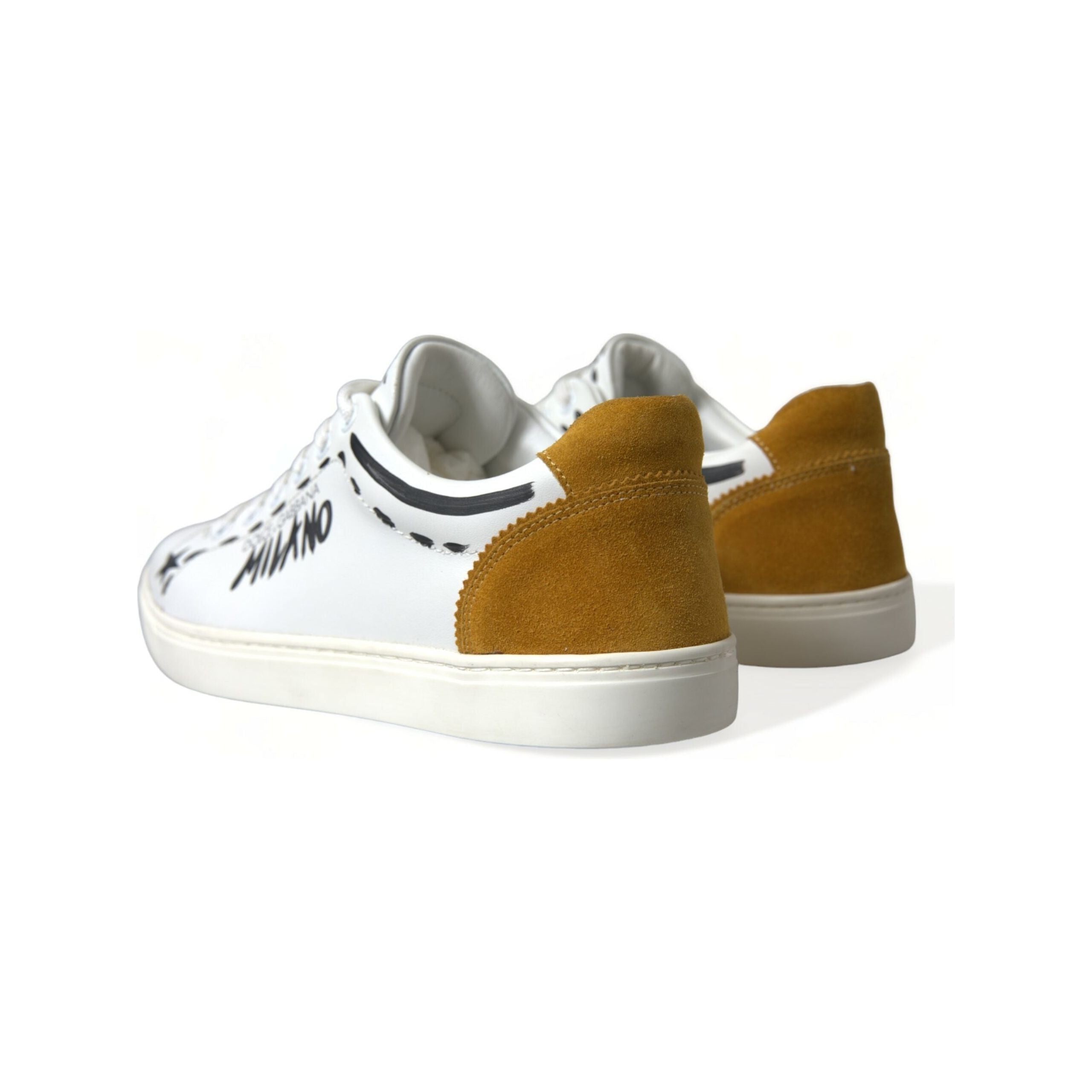 Dolce & Gabbana Sleek White Low Top Leather Sneakers