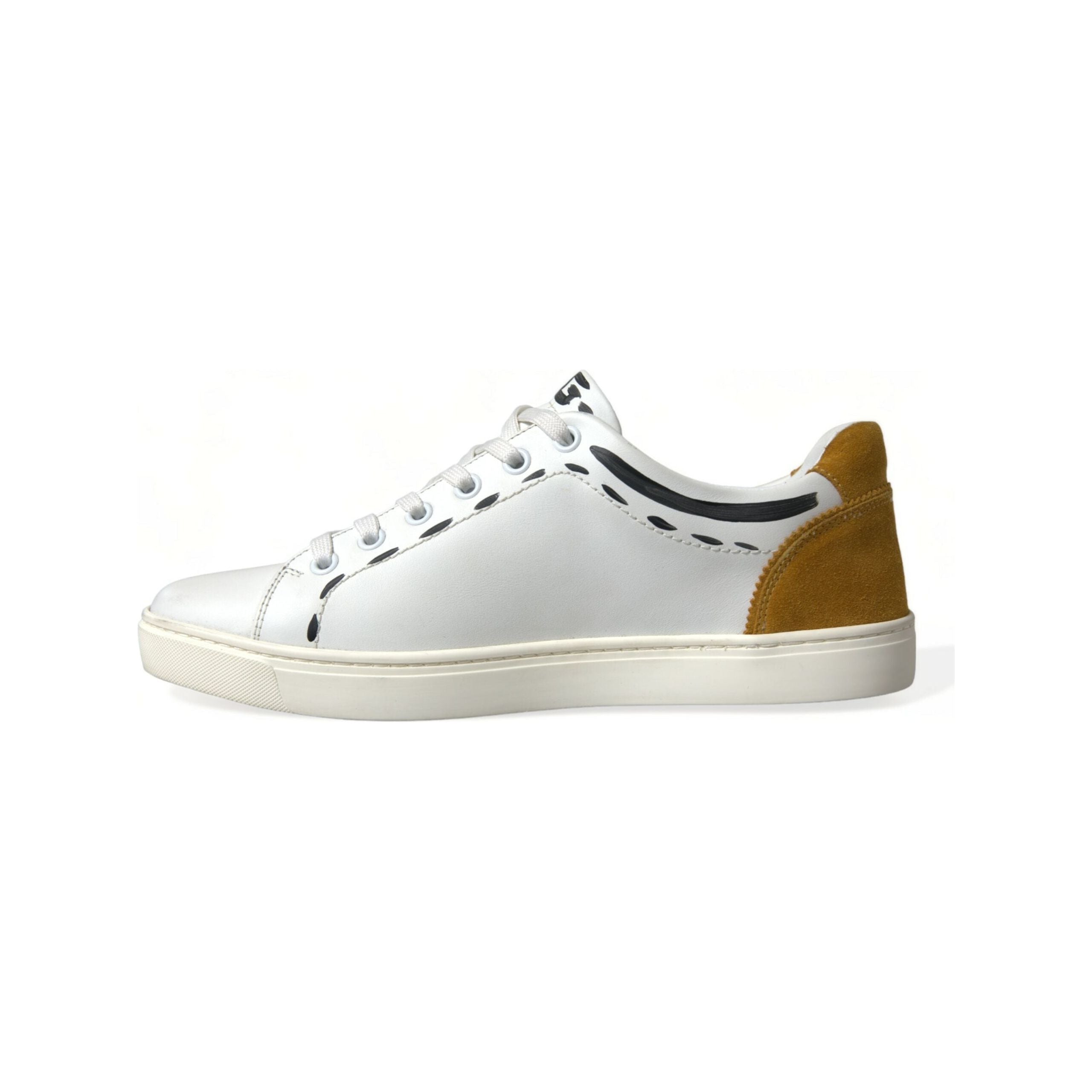 Dolce & Gabbana Sleek White Low Top Leather Sneakers