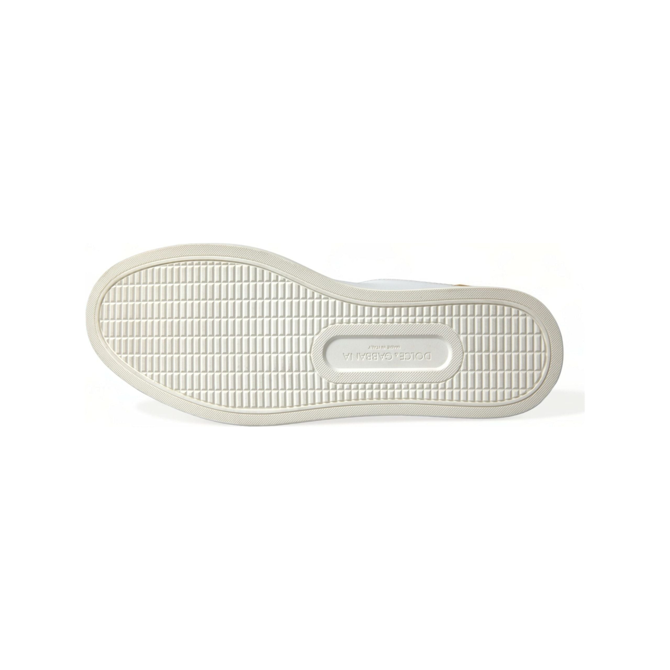 Dolce & Gabbana Sleek White Low Top Leather Sneakers