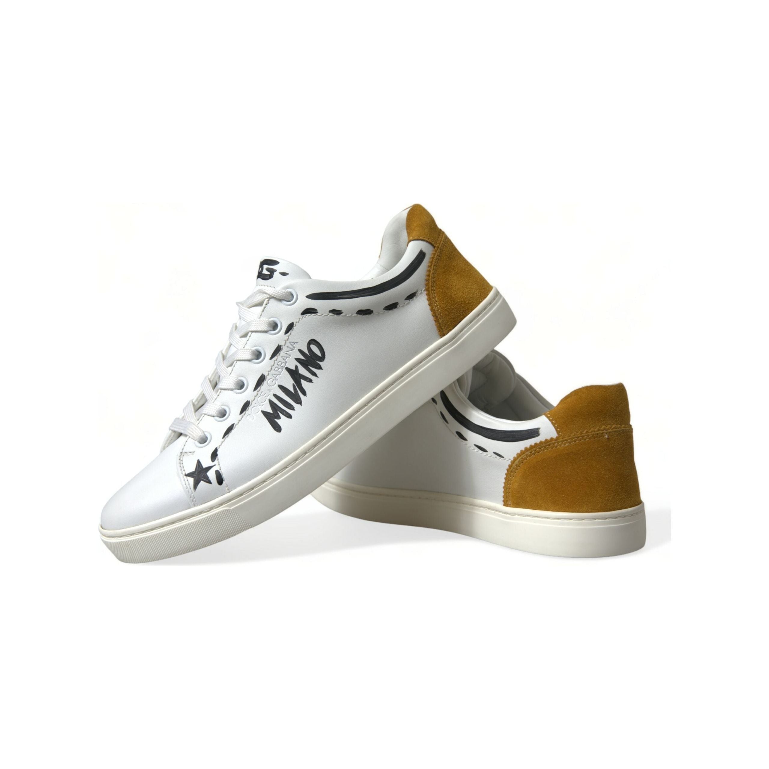 Dolce & Gabbana Sleek White Low Top Leather Sneakers