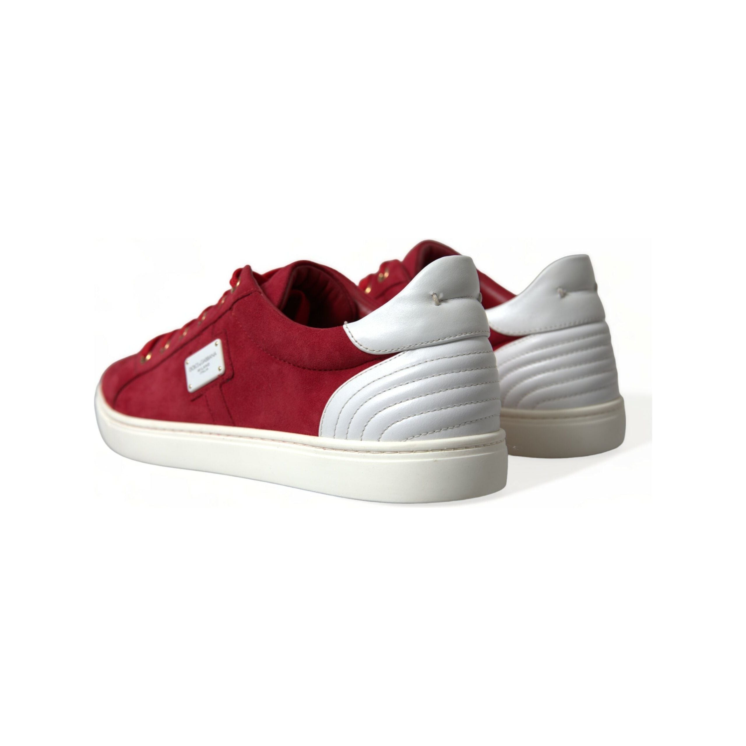 Dolce & Gabbana Red Goat Leather Low Top Sneakers