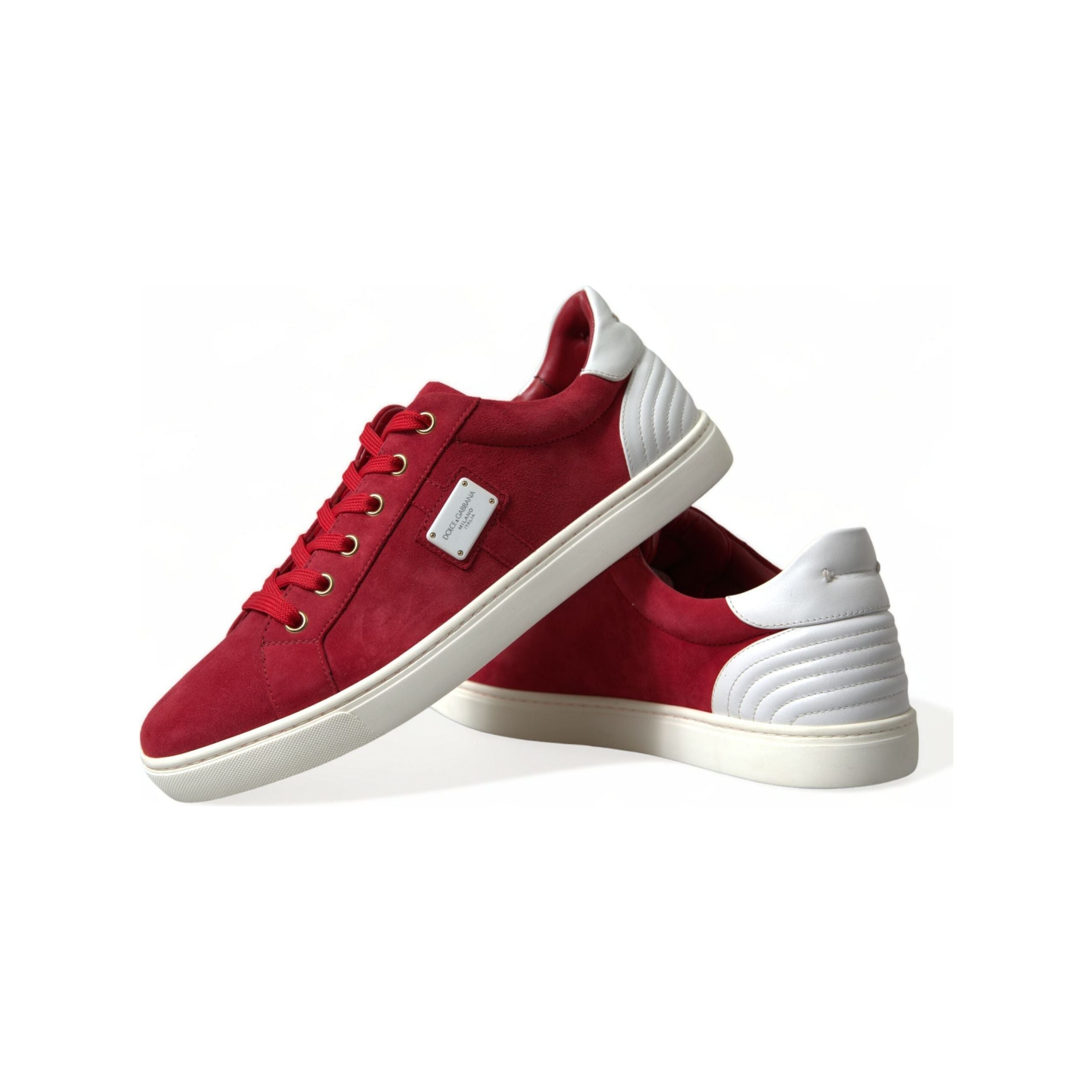 Dolce & Gabbana Red Goat Leather Low Top Sneakers
