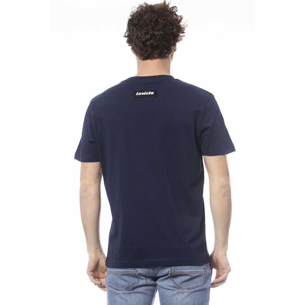Invicta Blue Cotton T-Shirt for Elevated Casual Style