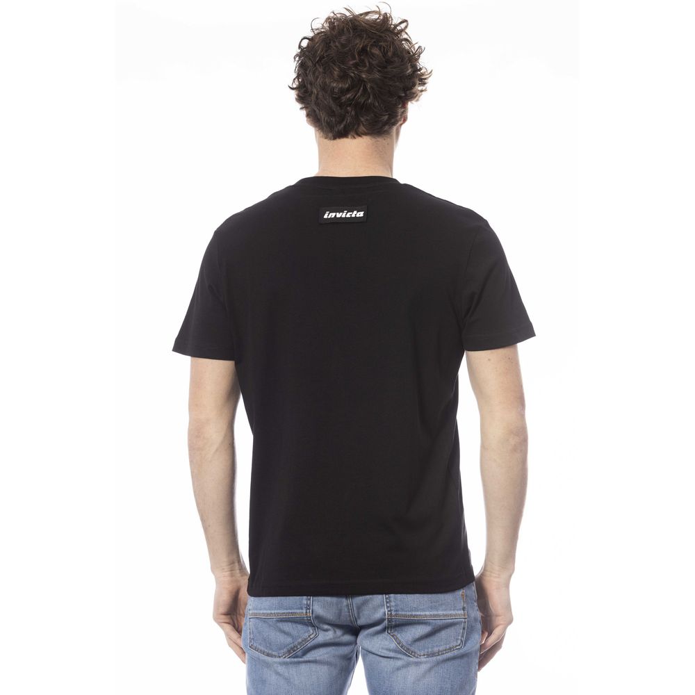 Invicta Black Cotton T-Shirt for Elevated Everyday Style
