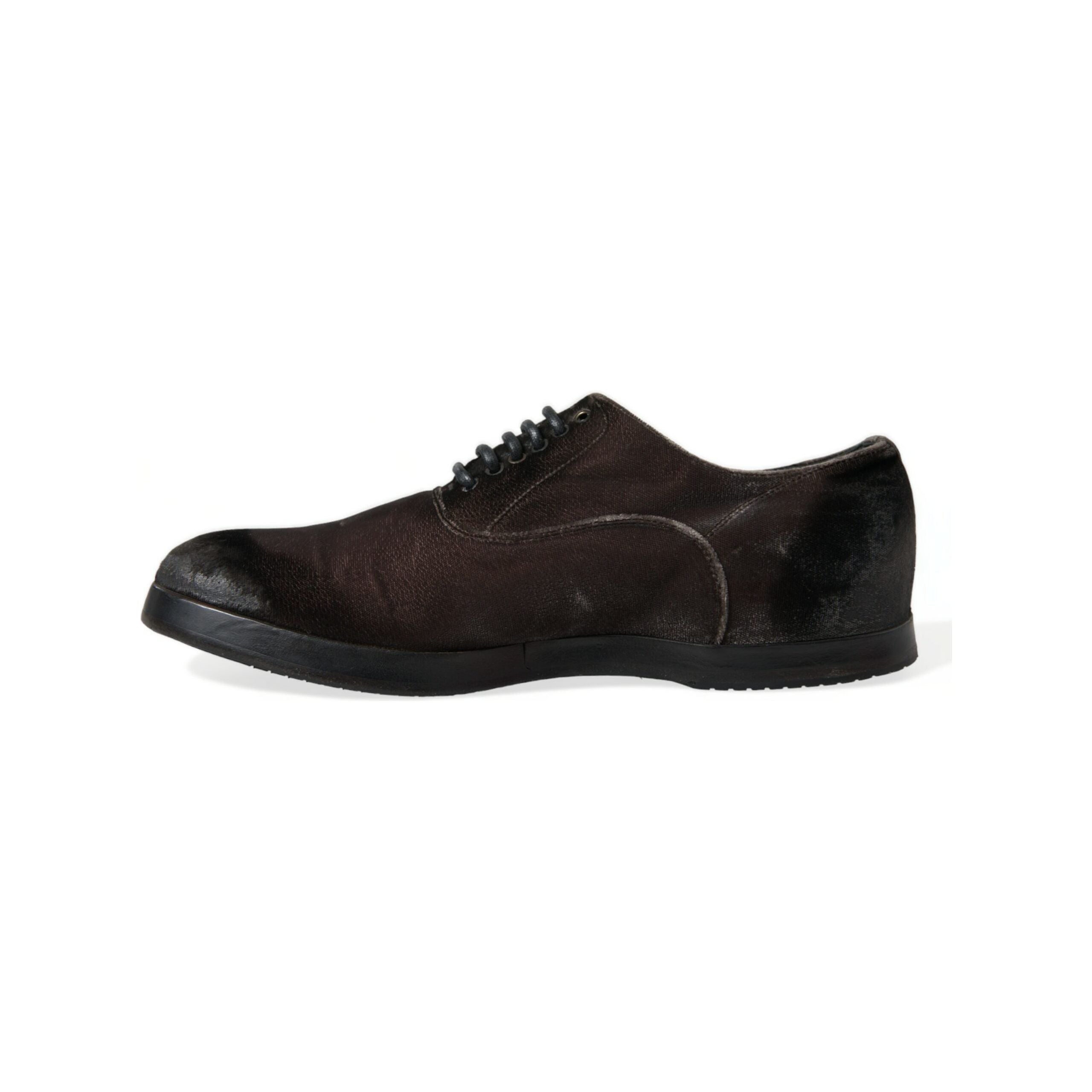 Dolce & Gabbana Brown Velvet Oxford Lace-up Shoes