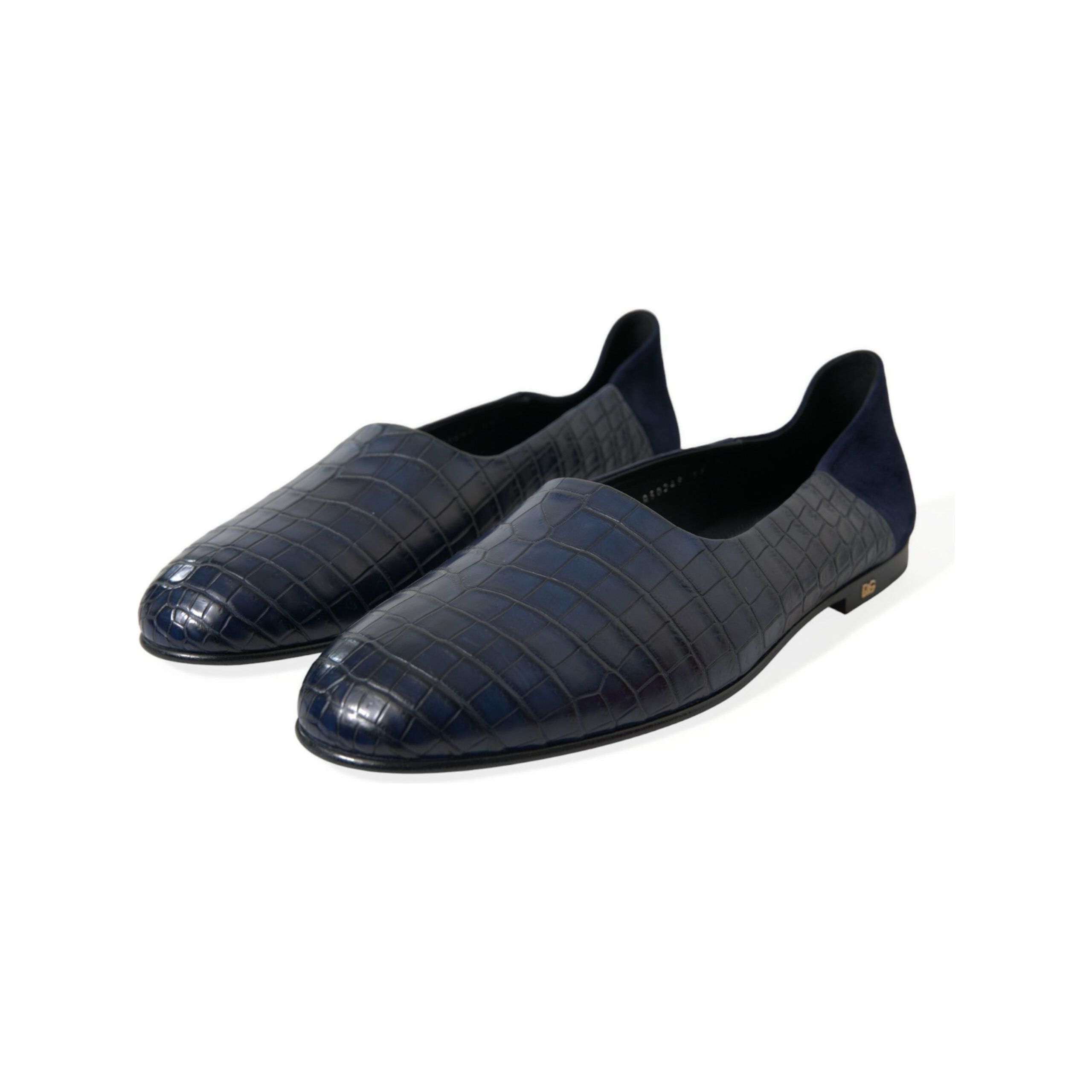 Dolce & Gabbana Blue Crocodile Leather Loafers