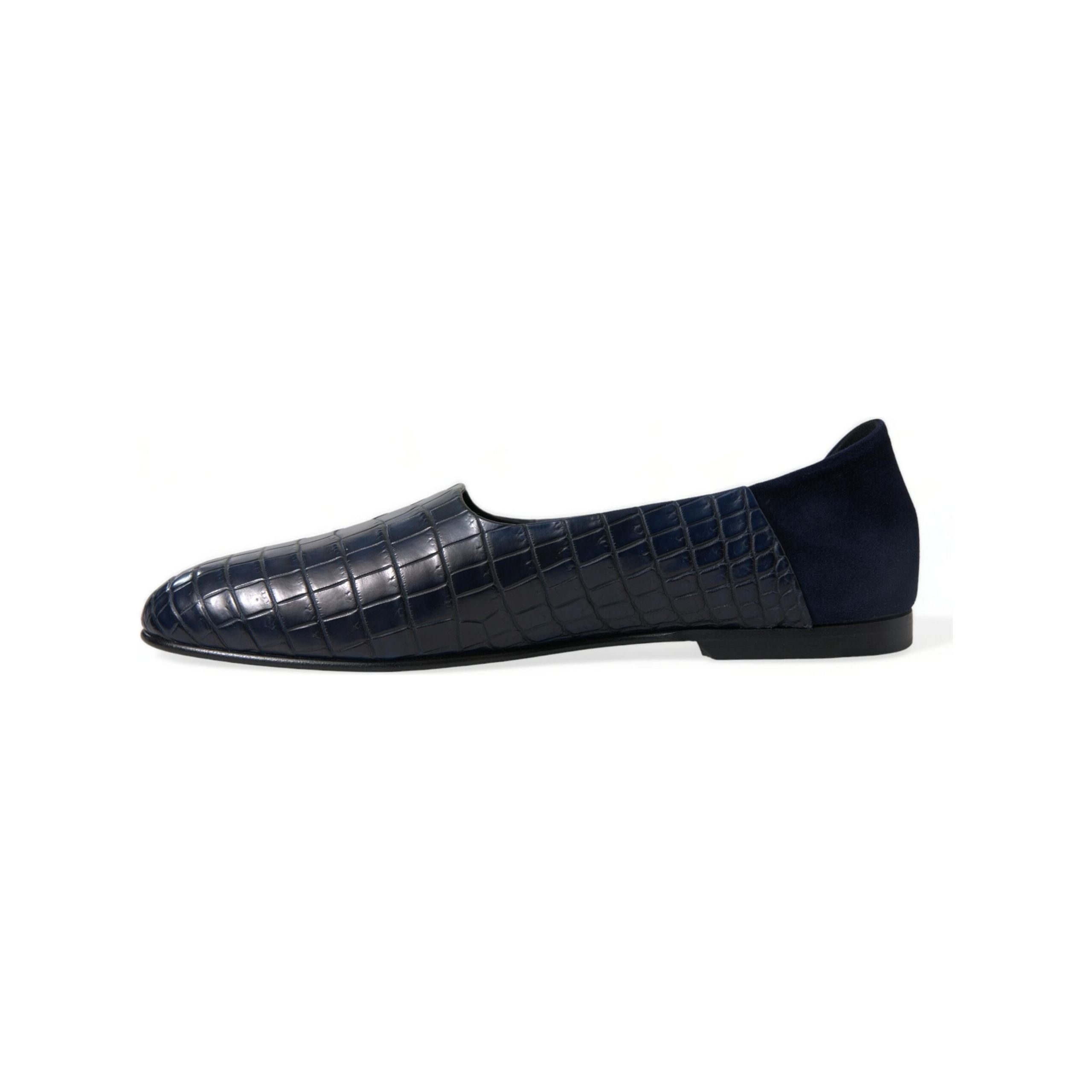Dolce & Gabbana Blue Crocodile Leather Loafers