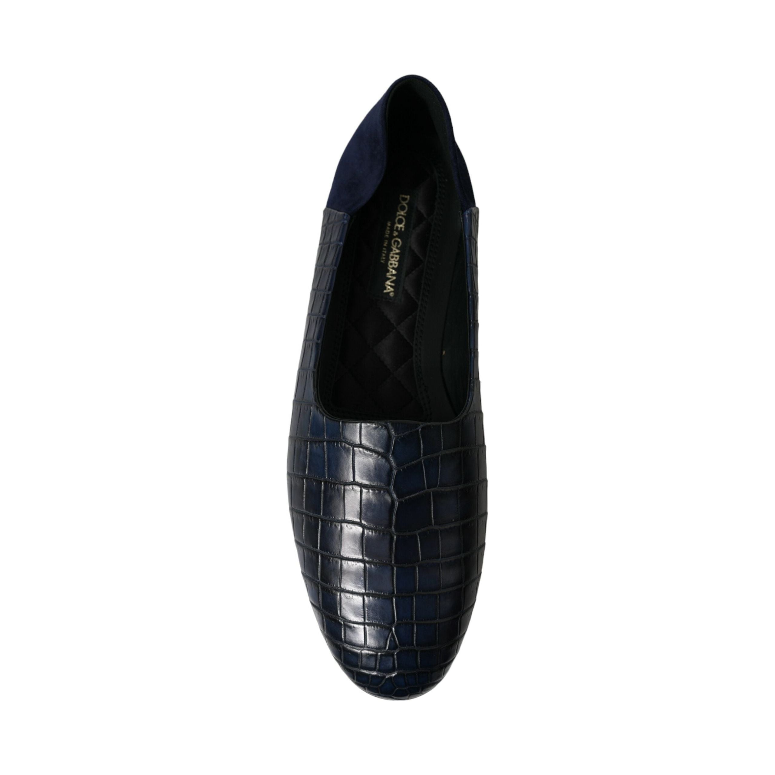Dolce & Gabbana Blue Crocodile Leather Loafers