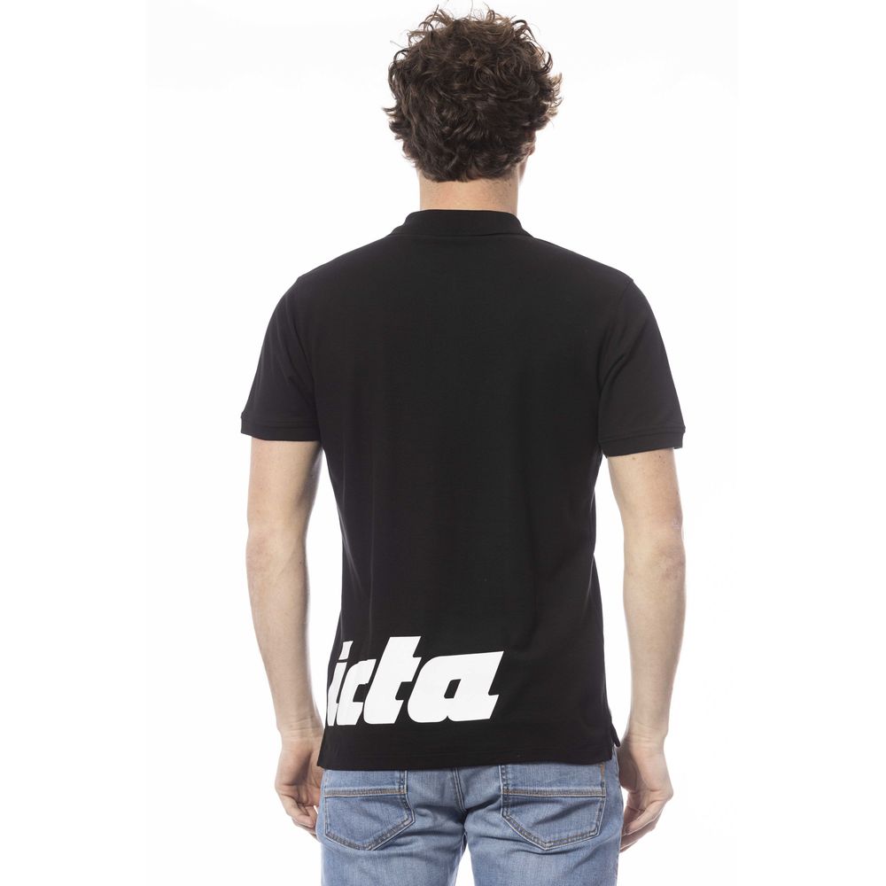 Invicta Black Cotton Polo Shirt for Elevated Style