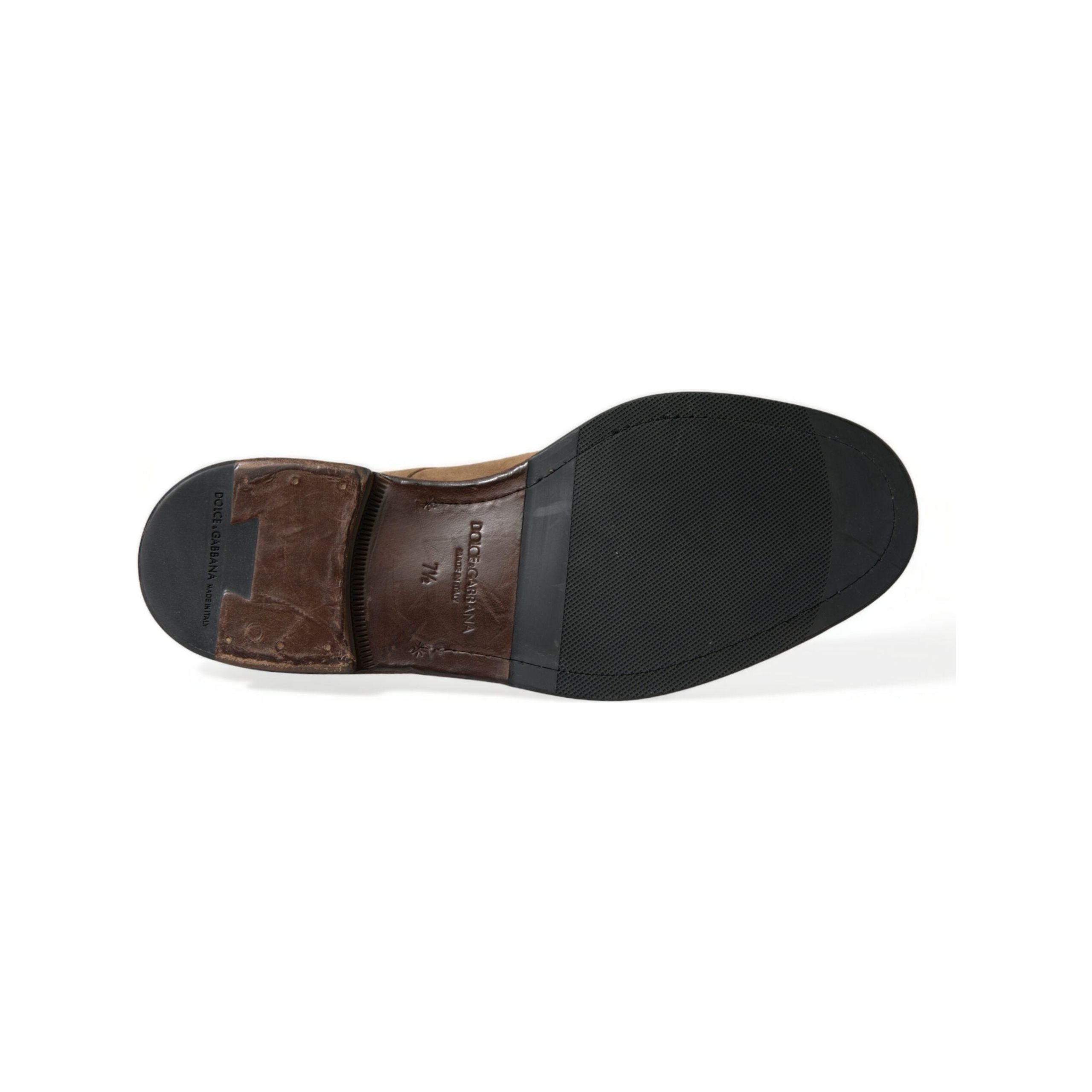 Dolce & Gabbana Brown Leather Ankle Lace-Up Boots