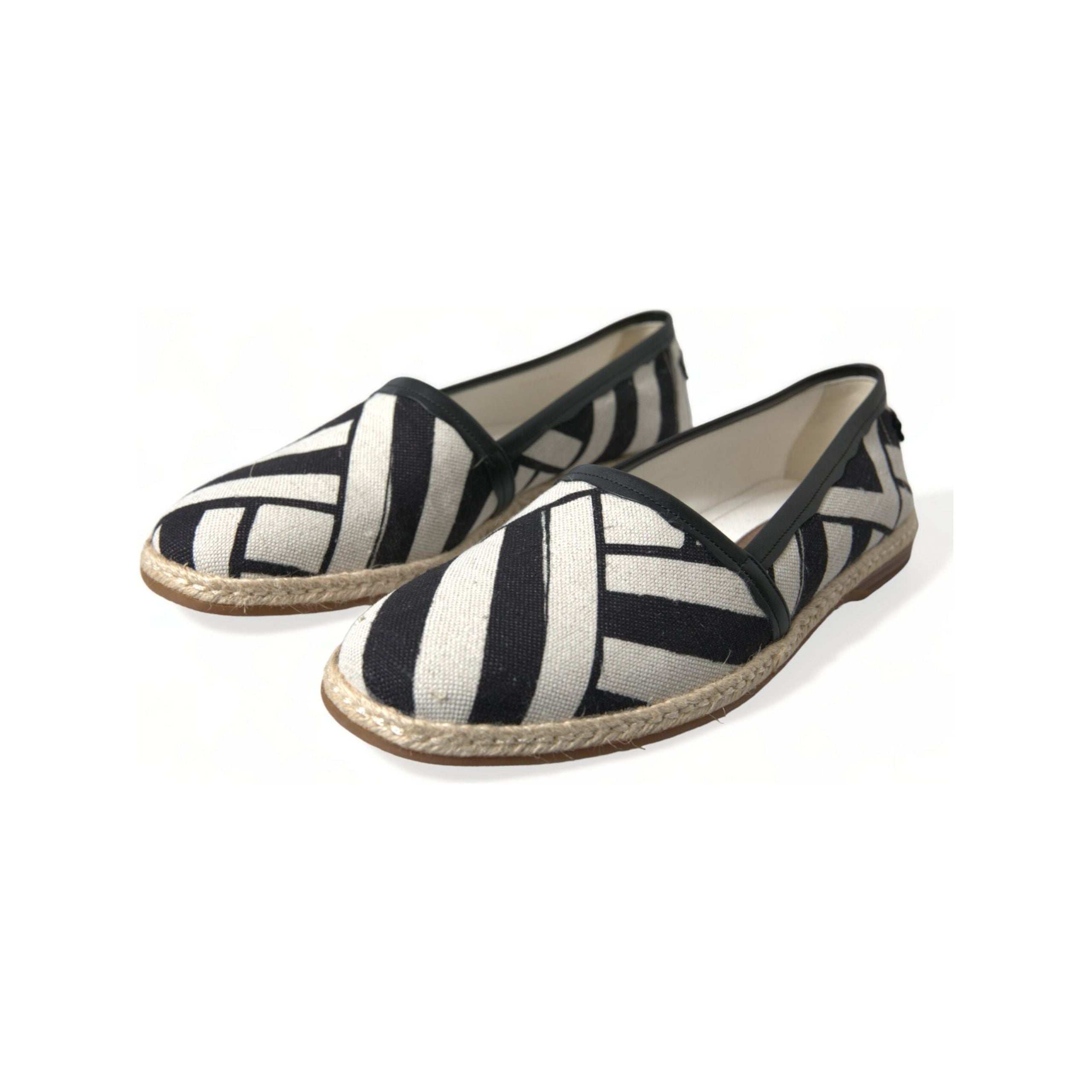 Dolce & Gabbana Blue Striped Canvas Espadrilles Elegance