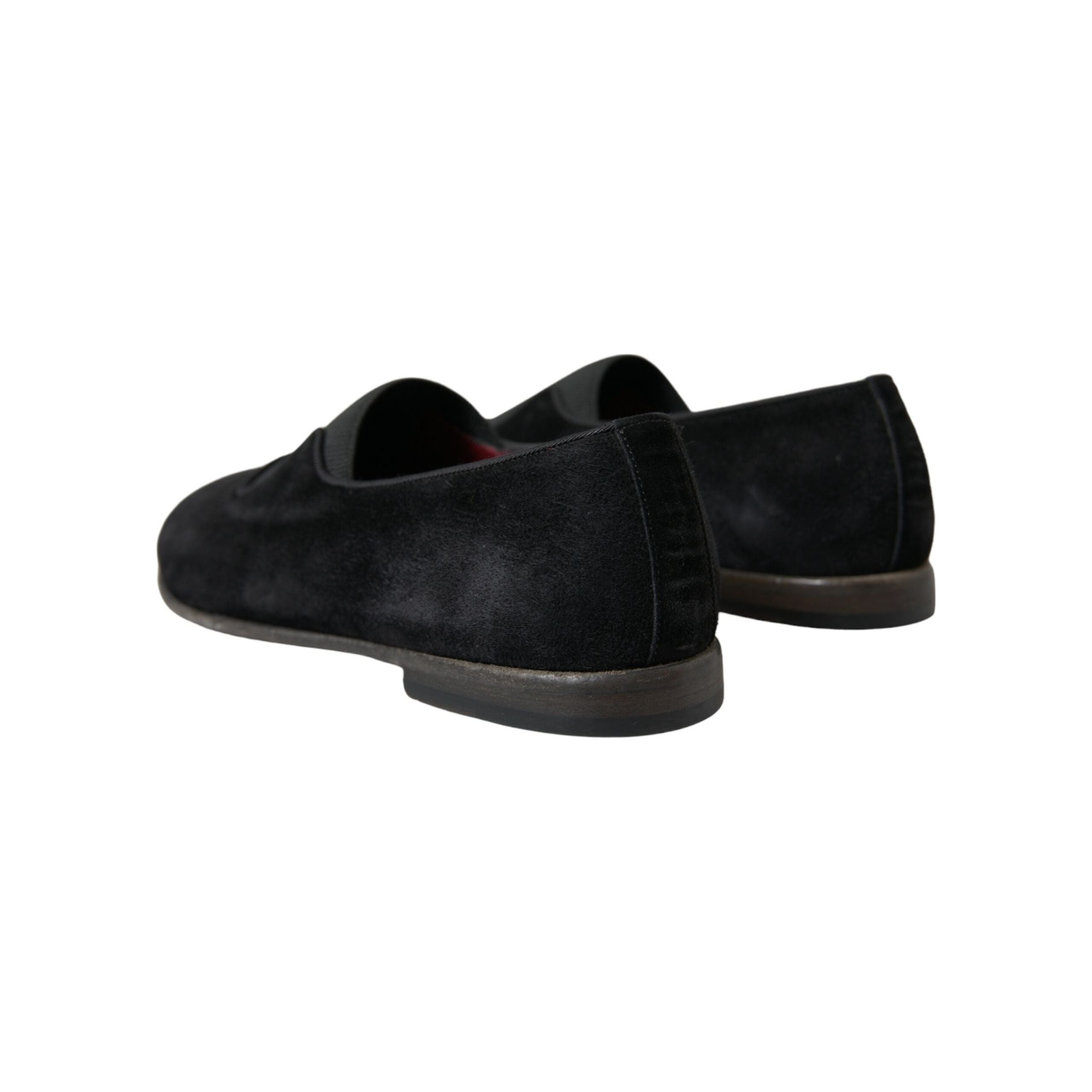 Dolce & Gabbana Black Velor Loafers for the Discerning Gentleman