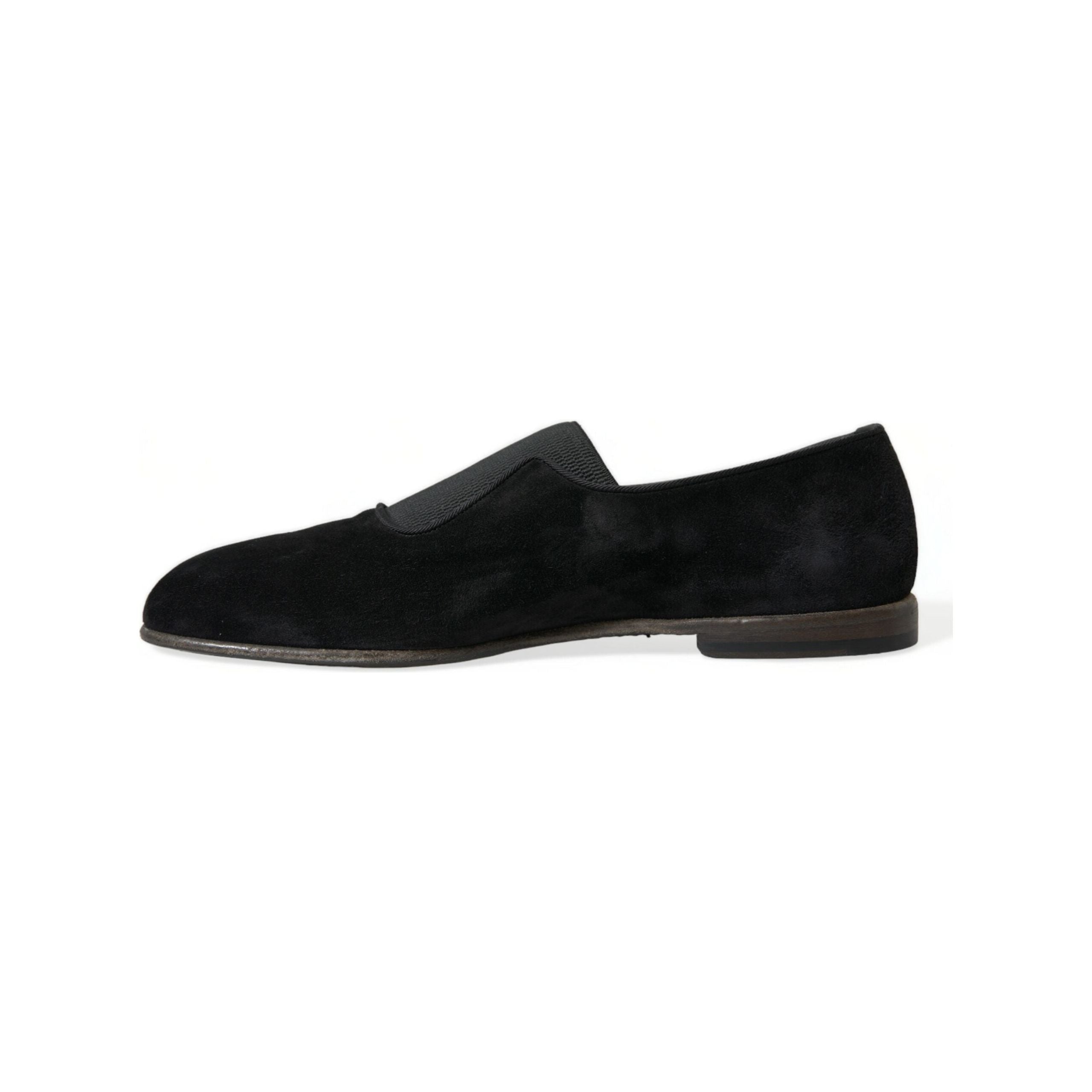 Dolce & Gabbana Black Velor Loafers for the Discerning Gentleman